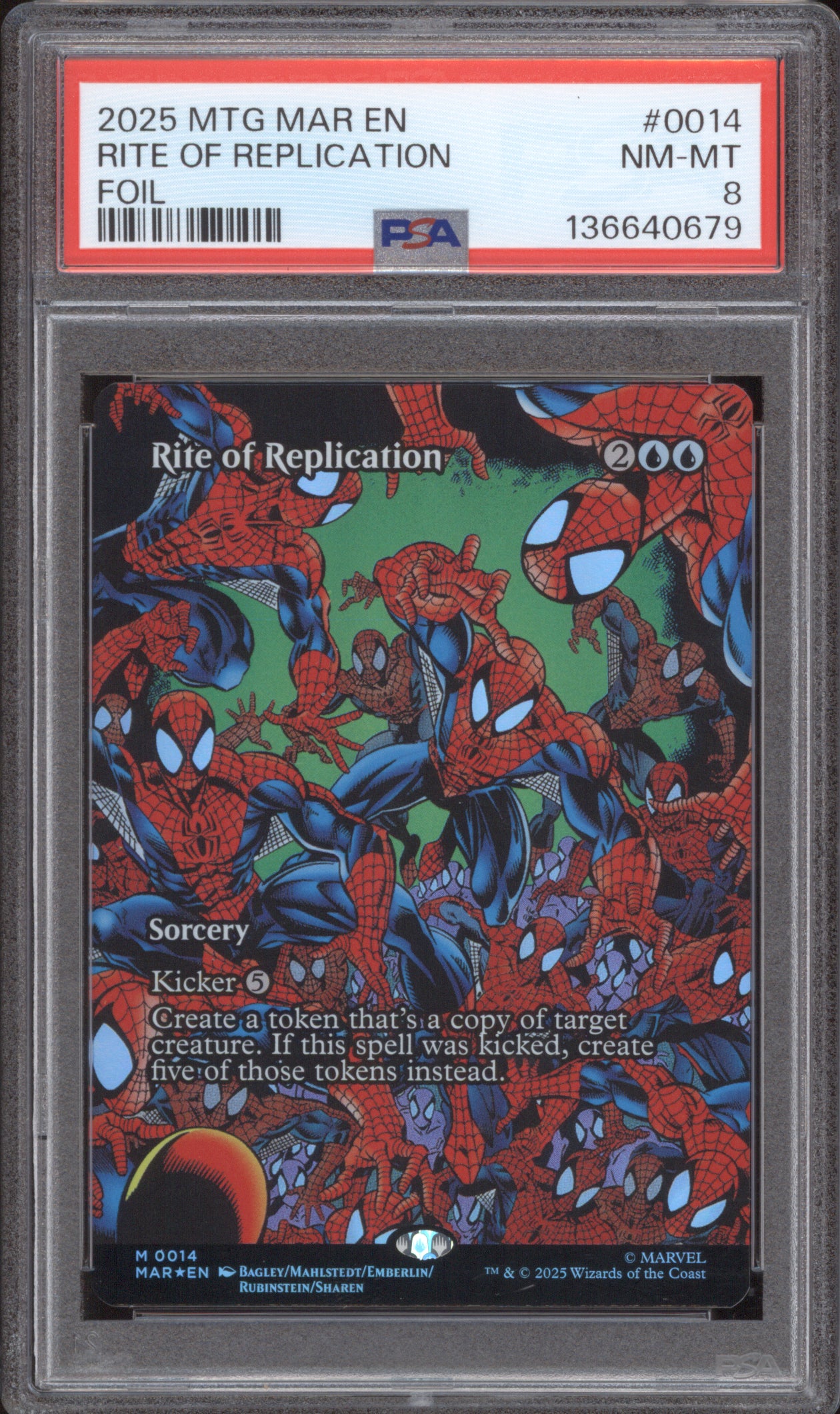 2025 MTG Marvel's Spider-Man 0014 Rite of Replication Foil PSA 8