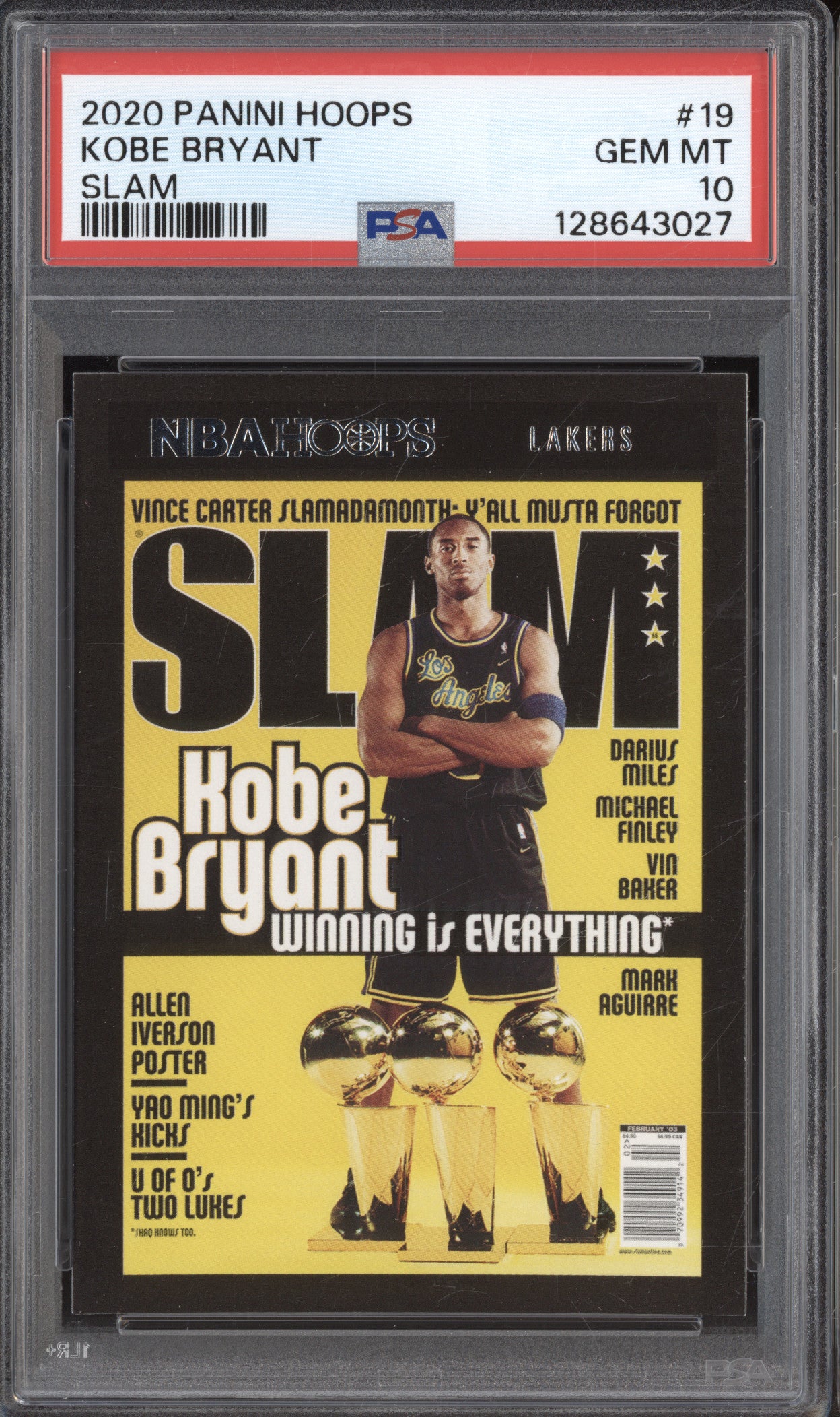 2020 Panini Hoops 19 Kobe Bryant Slam PSA 10
