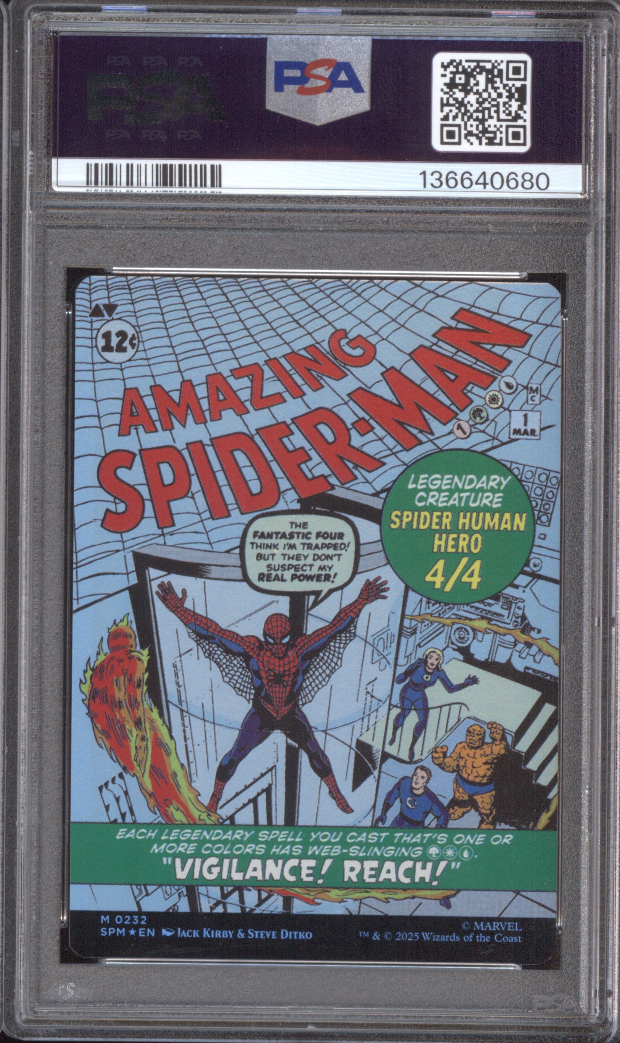 2025 MTG Marvel's Spider-Man 0232 Amazing Spider-Man/Peter Parker Foil PSA 10