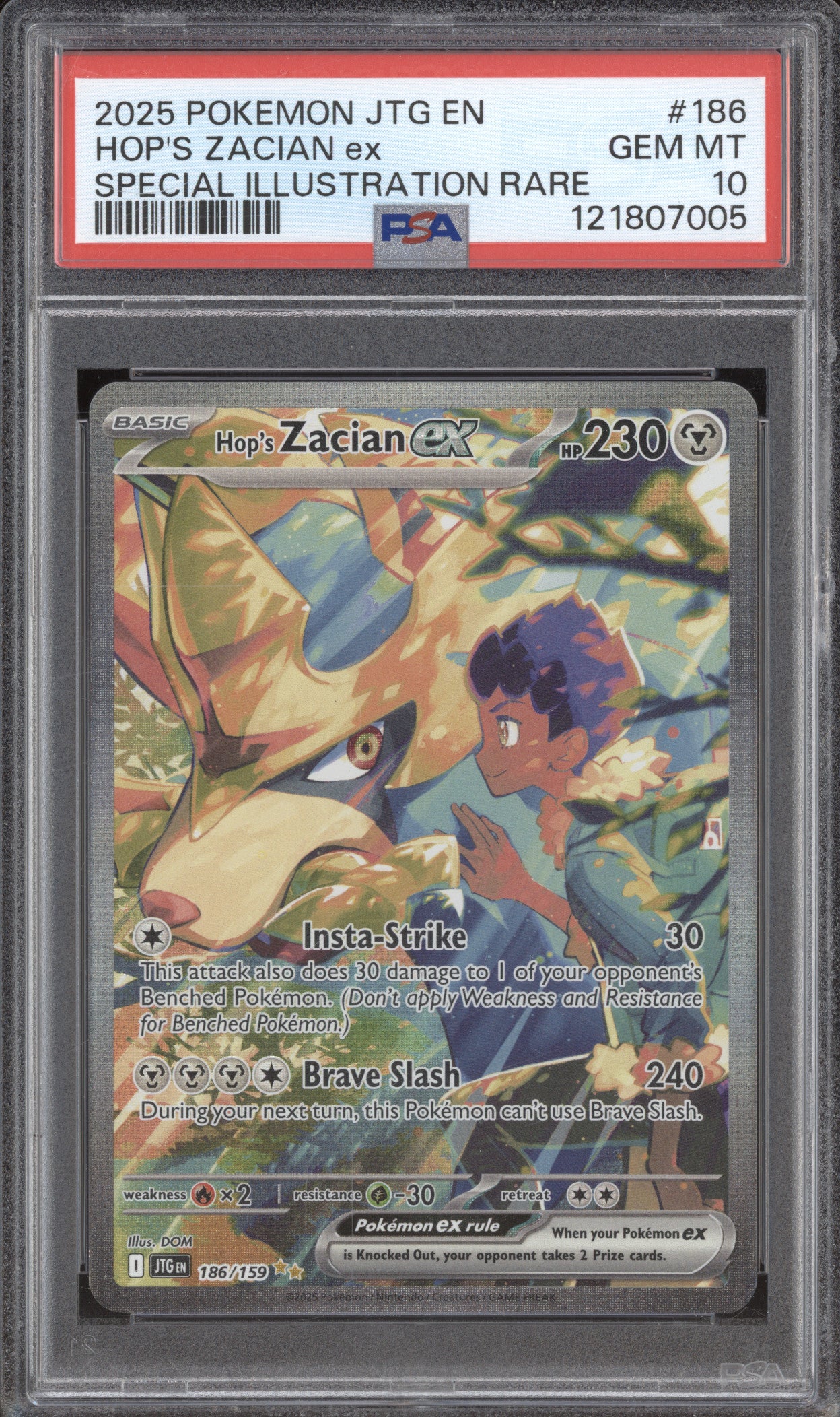 2025 Pokemon Journey Together 186 Hop's Zacian ex Special Illustration PSA 10
