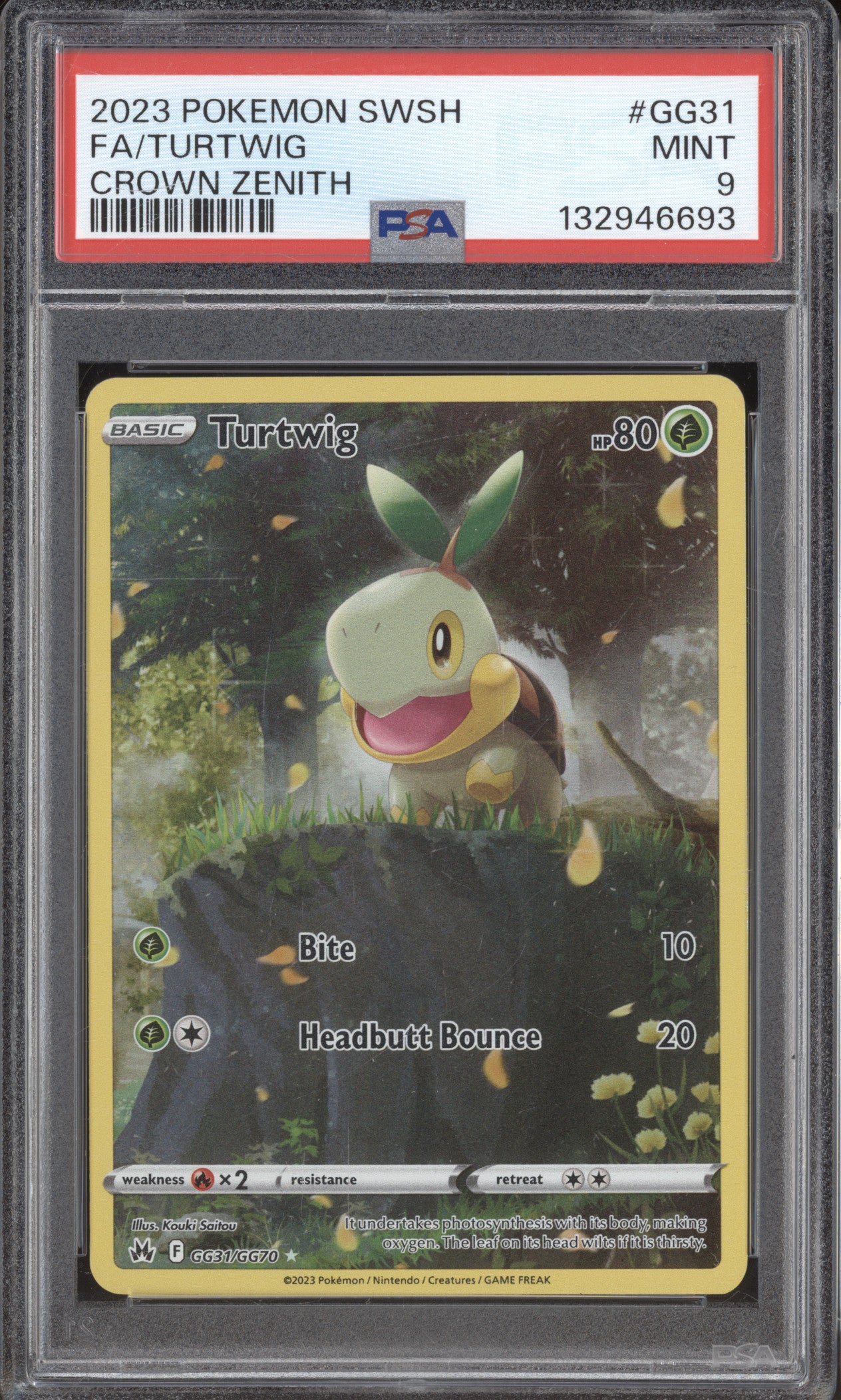 Turtwig 2023 Pokemon Crown Zenith GG031/GG70 Full Art PSA 9