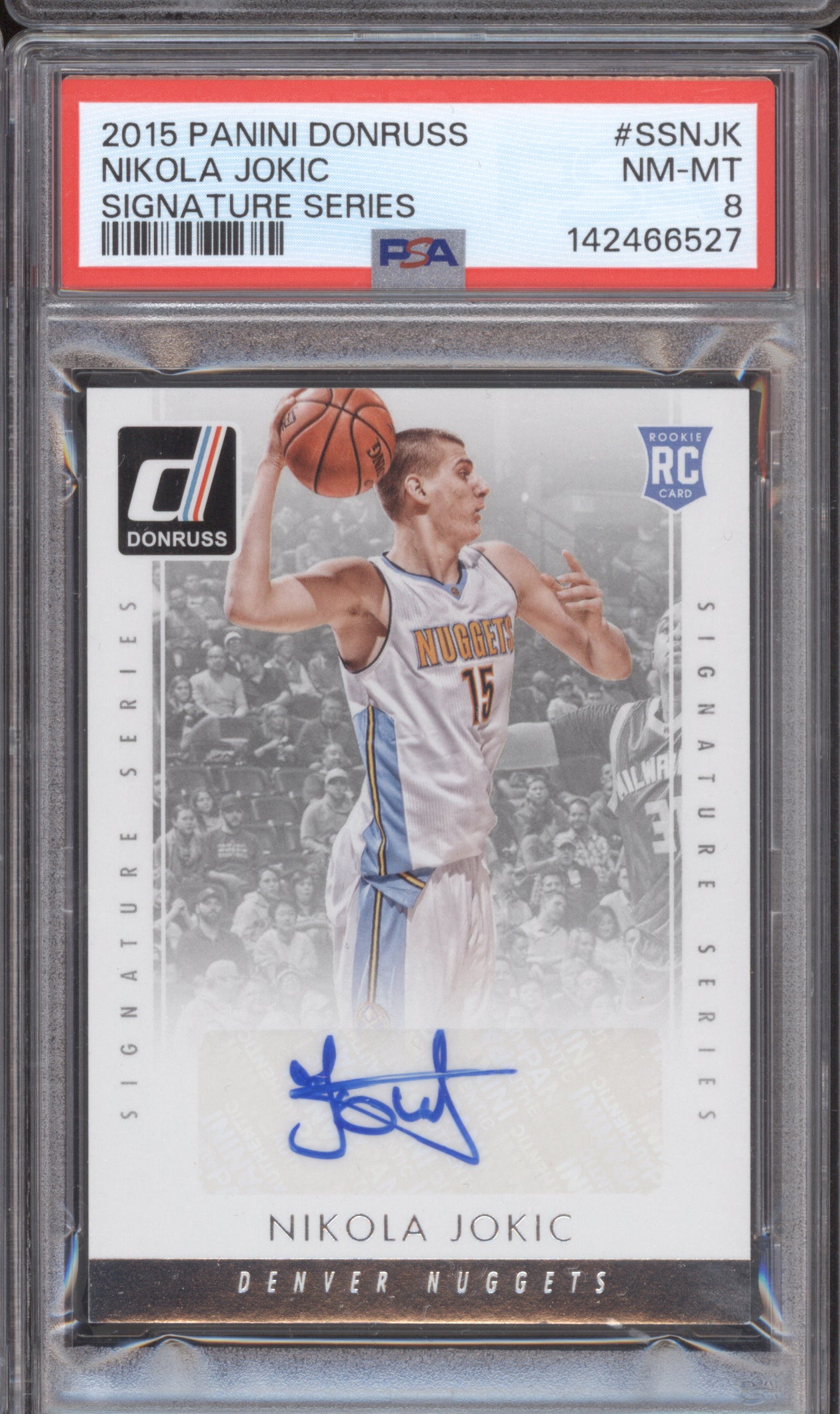 Nikola Jokic 2015 Panini Donruss Signature Series SSNJK RC PSA 8