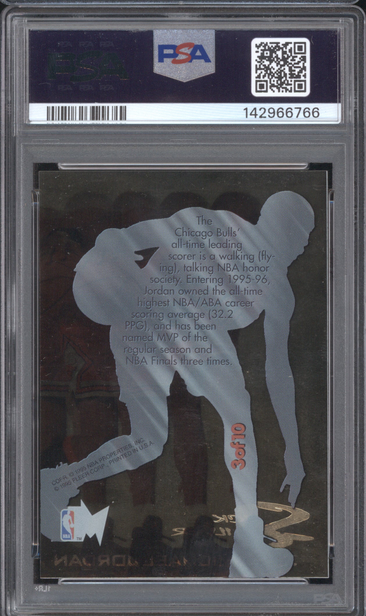 Michael Jordan 1995 Fleer Metal 3 Slick Silver PSA 8