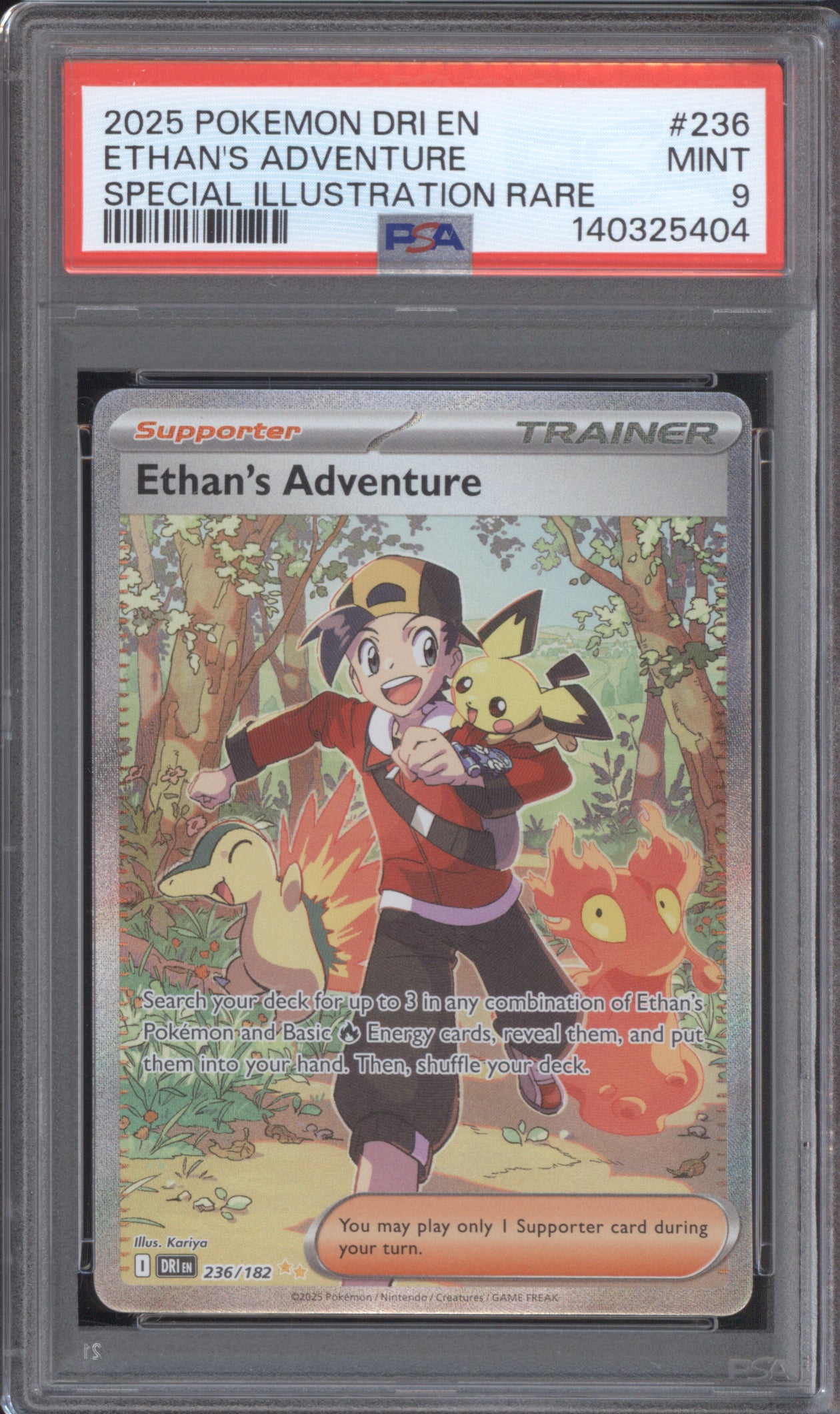 Ethan's Adventure 2025 Pokemon Destined Rivals DRI 236/182 SIR PSA 9