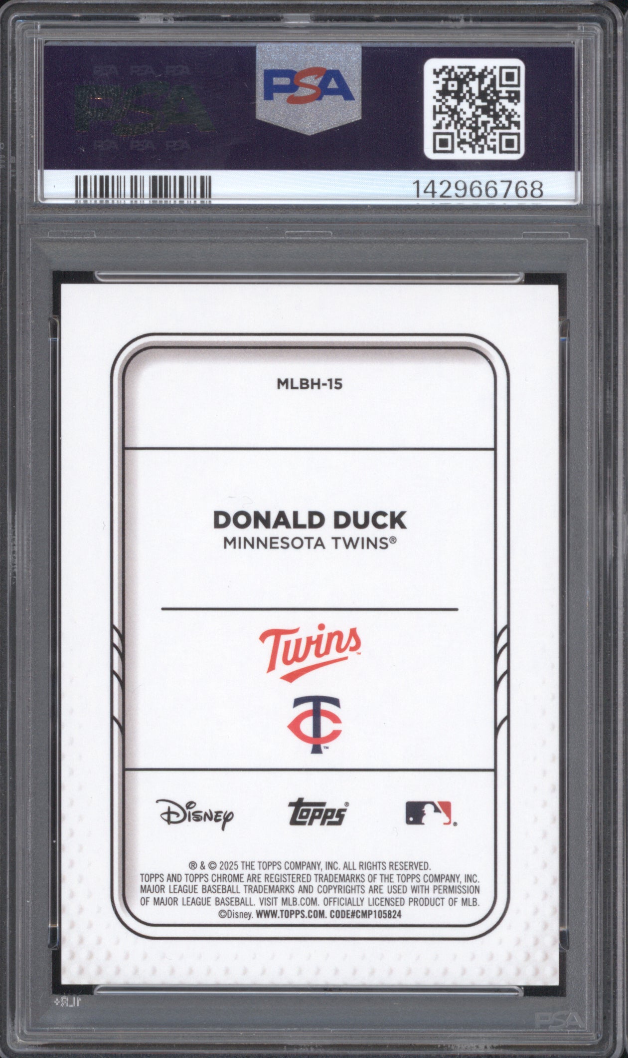 Donald Duck 2025 Topps Chrome Disney 15 PSA 9