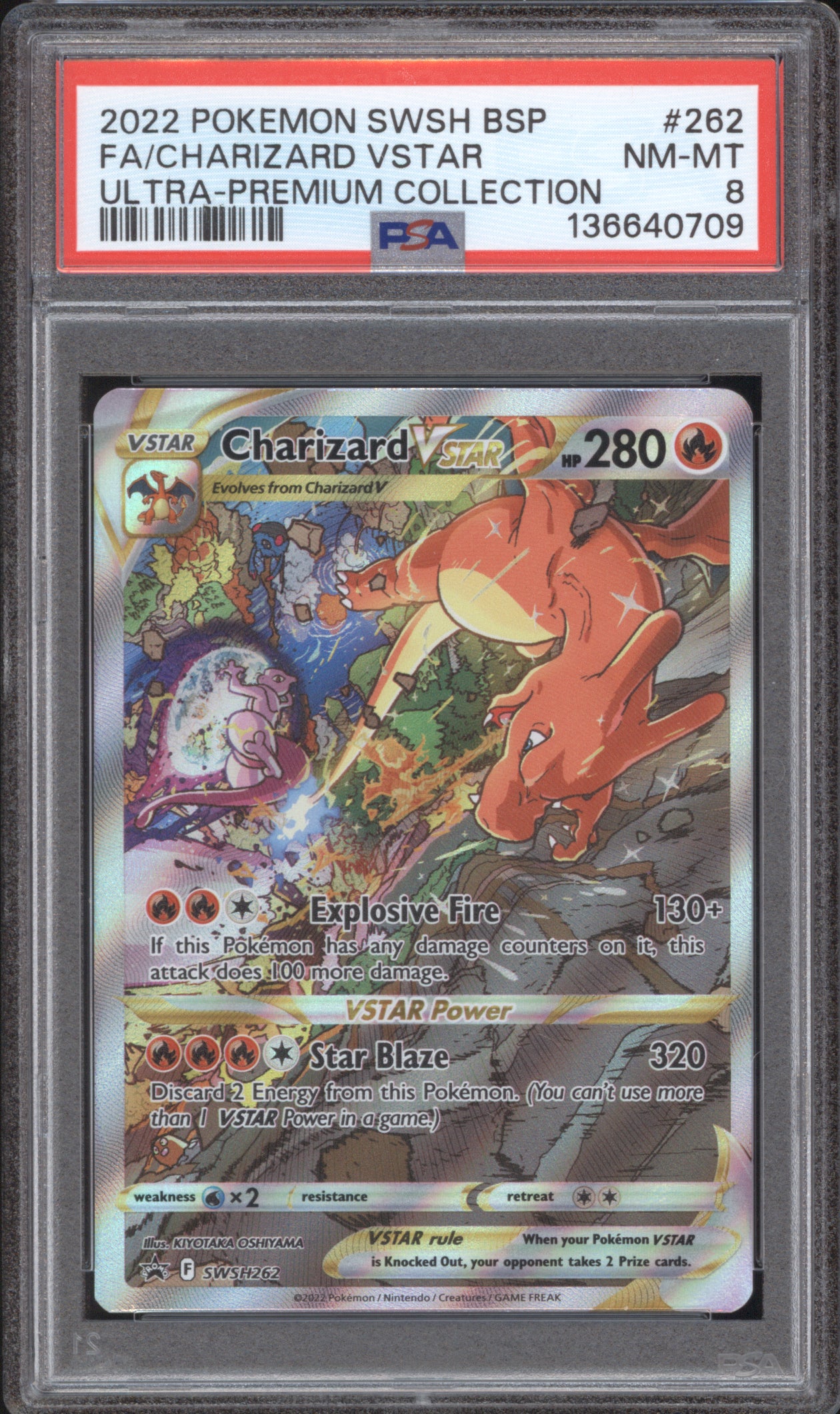 Charizard Vstar 2022 Pokemon Sword & Shield 262 Ultra Premium Collection PSA 8