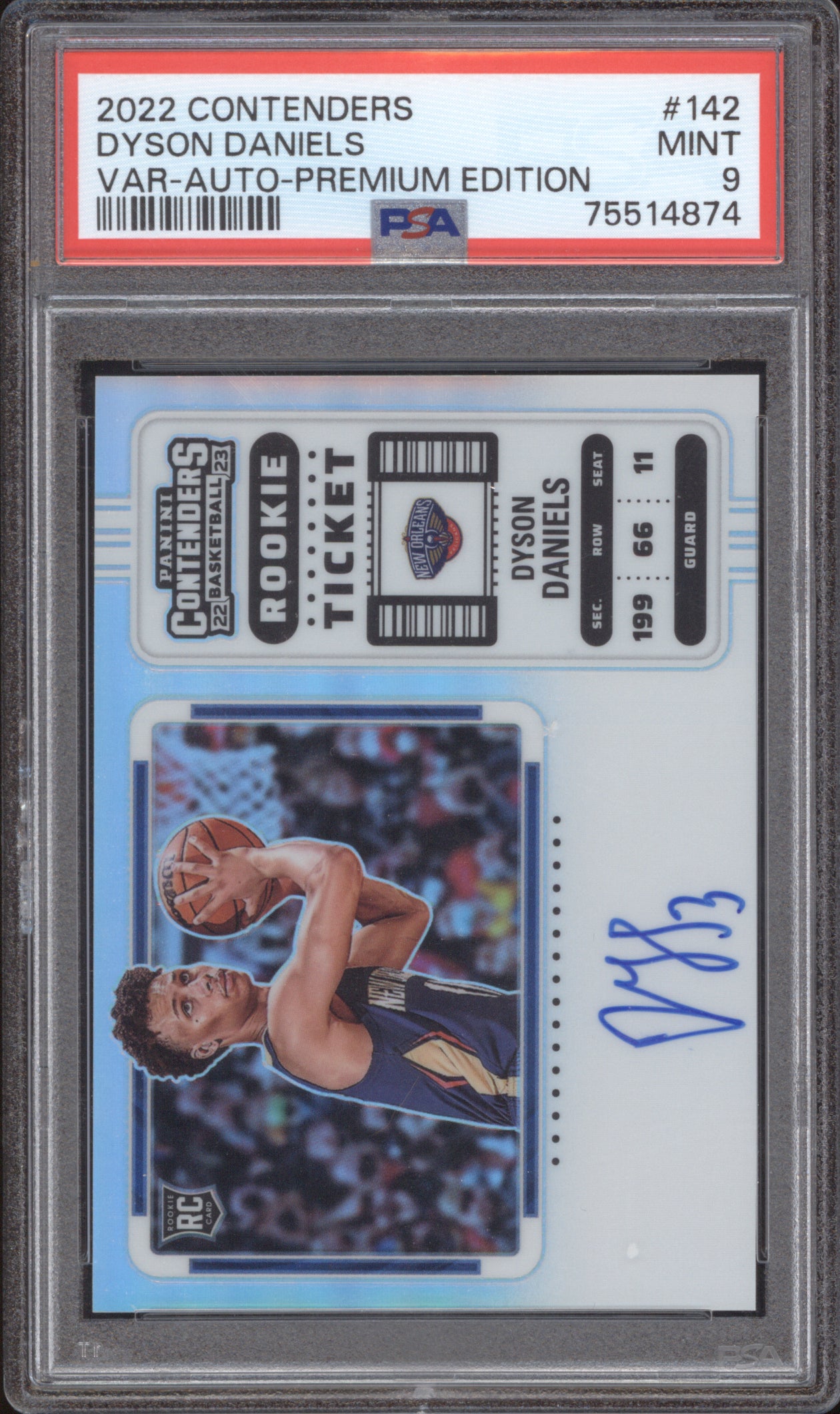 Dyson Daniels 2022 Panini Contenders 142 Variation Auto Premium PSA 9