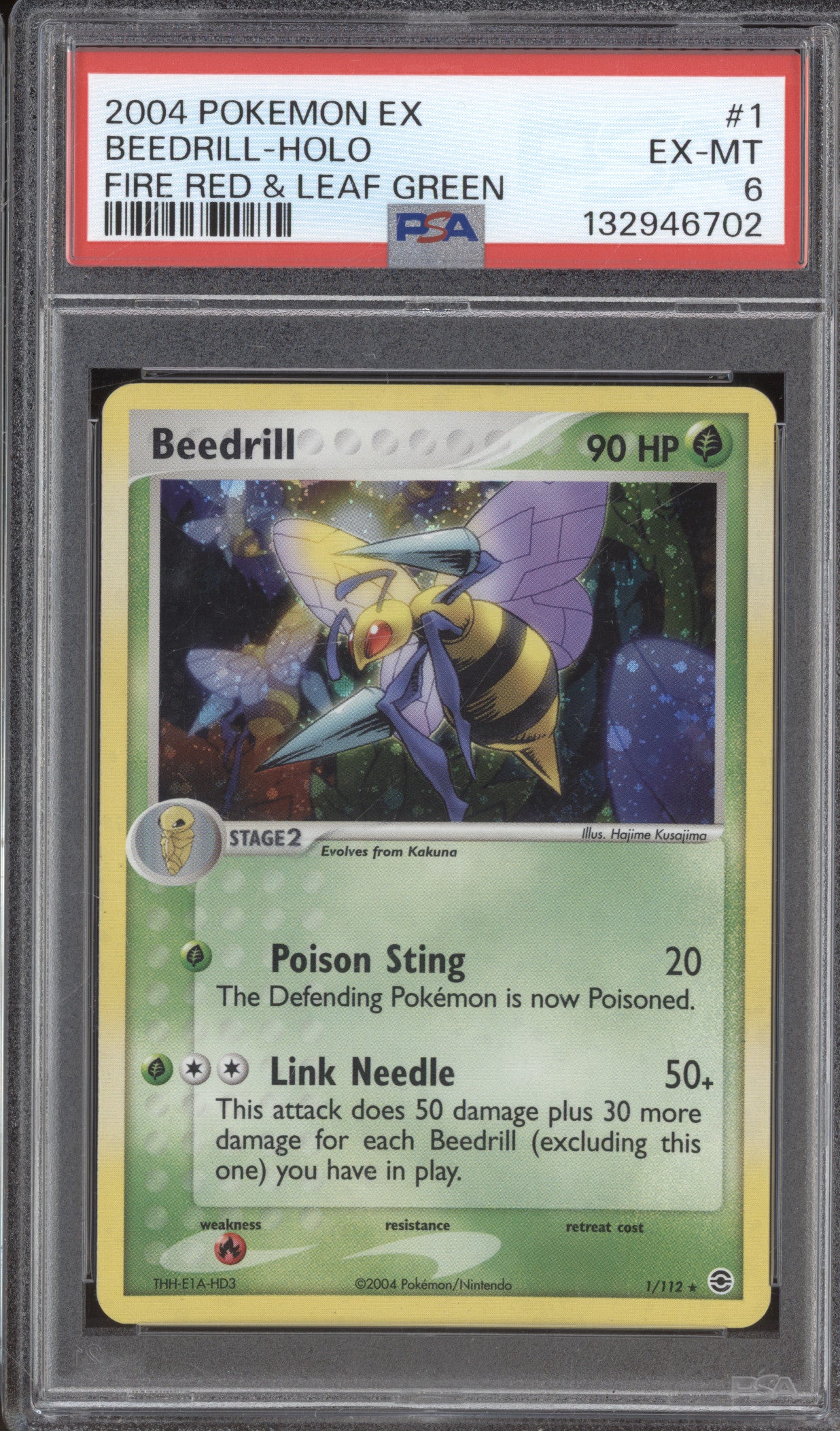 Beedrill 2004 Pokemon EX Fire Red & Leaf Green 1/112 Holo PSA 6