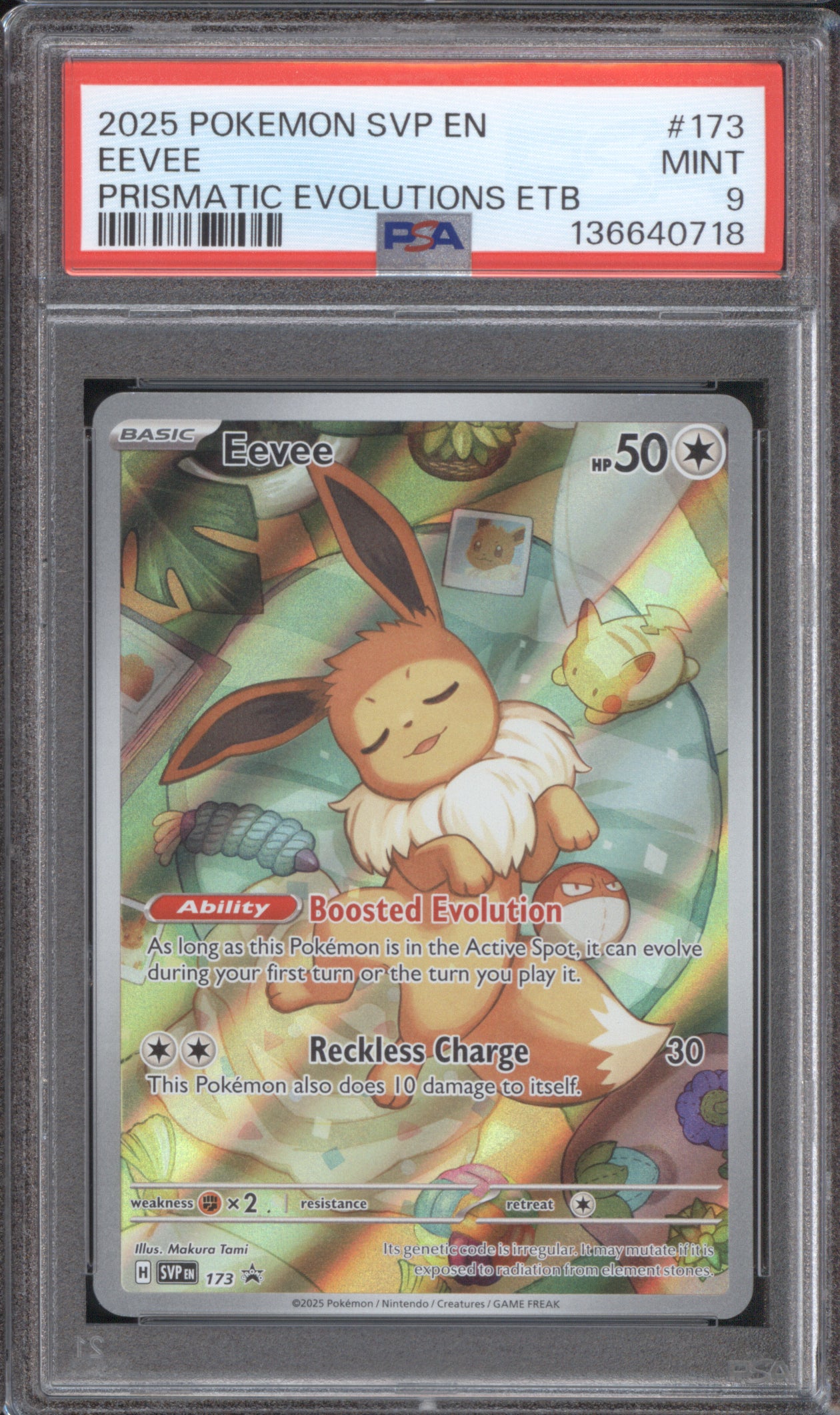 Eevee 2025 Pokemon Scarlet & Violet Promo SVP173 Prismatic Evolutions PSA 9