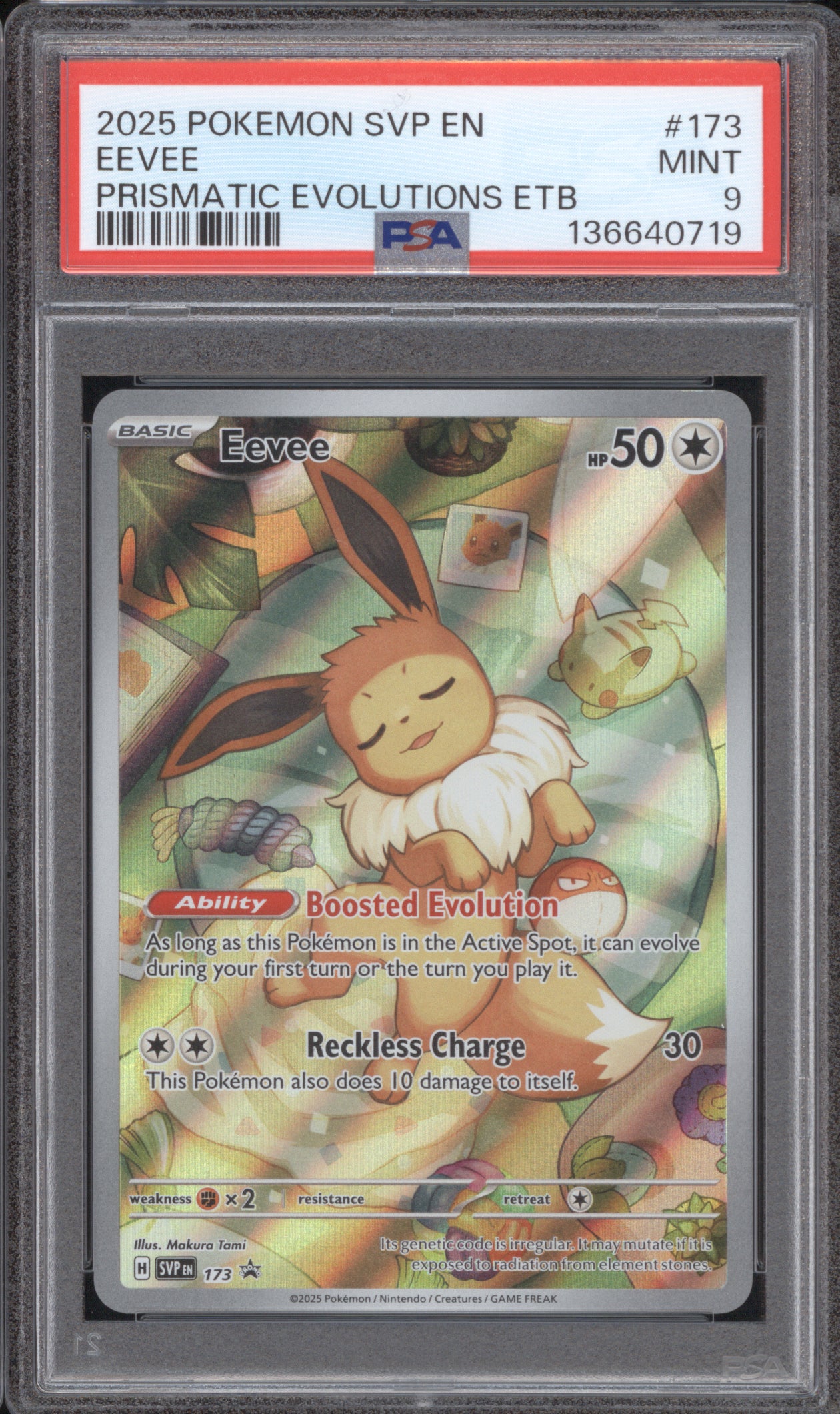 Eevee 2025 Pokemon Scarlet & Violet Promo SVP173 Prismatic Evolutions PSA 9
