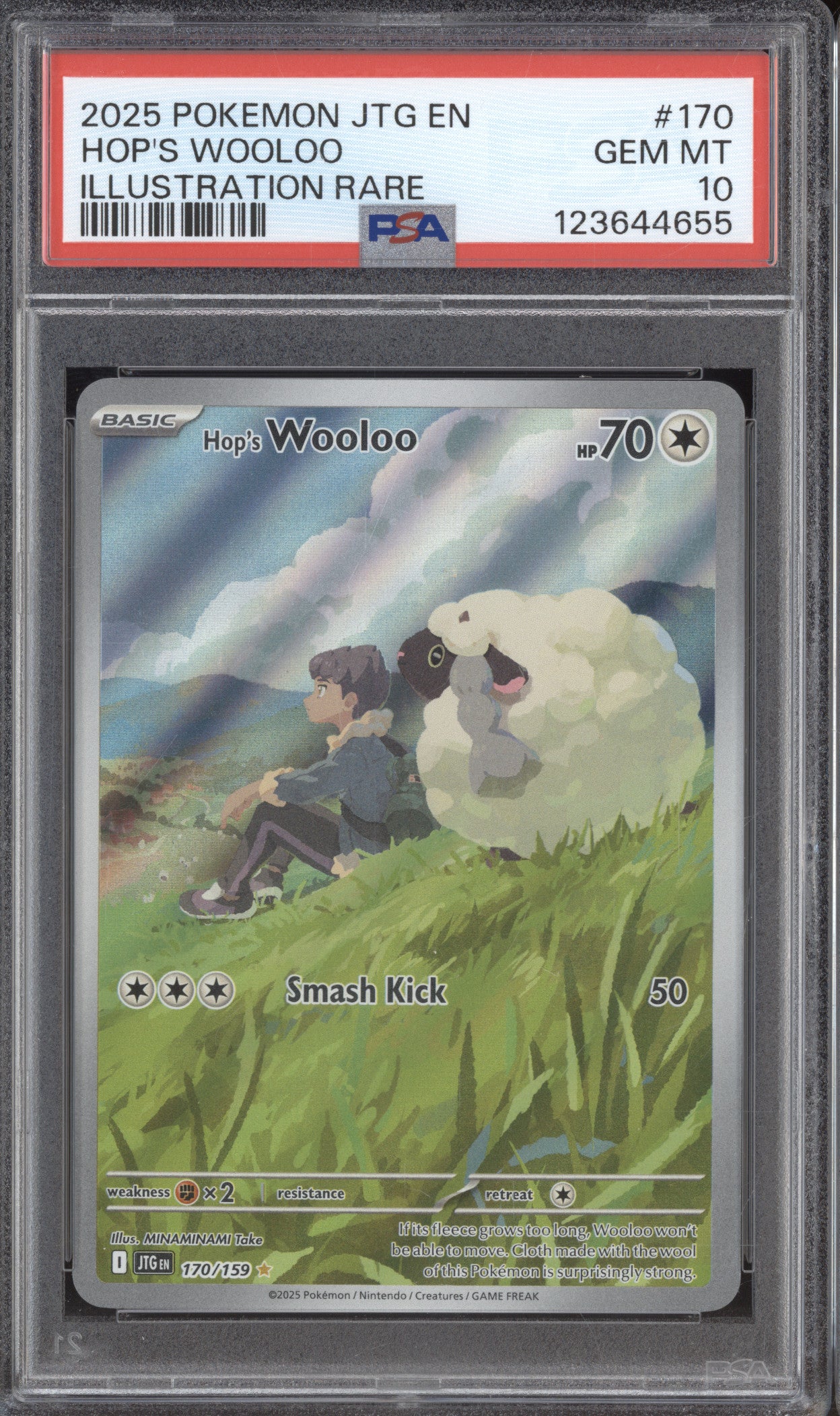2025 Pokemon Journey Together JTG 170 Hop's Wooloo Illustration Rare PSA 10