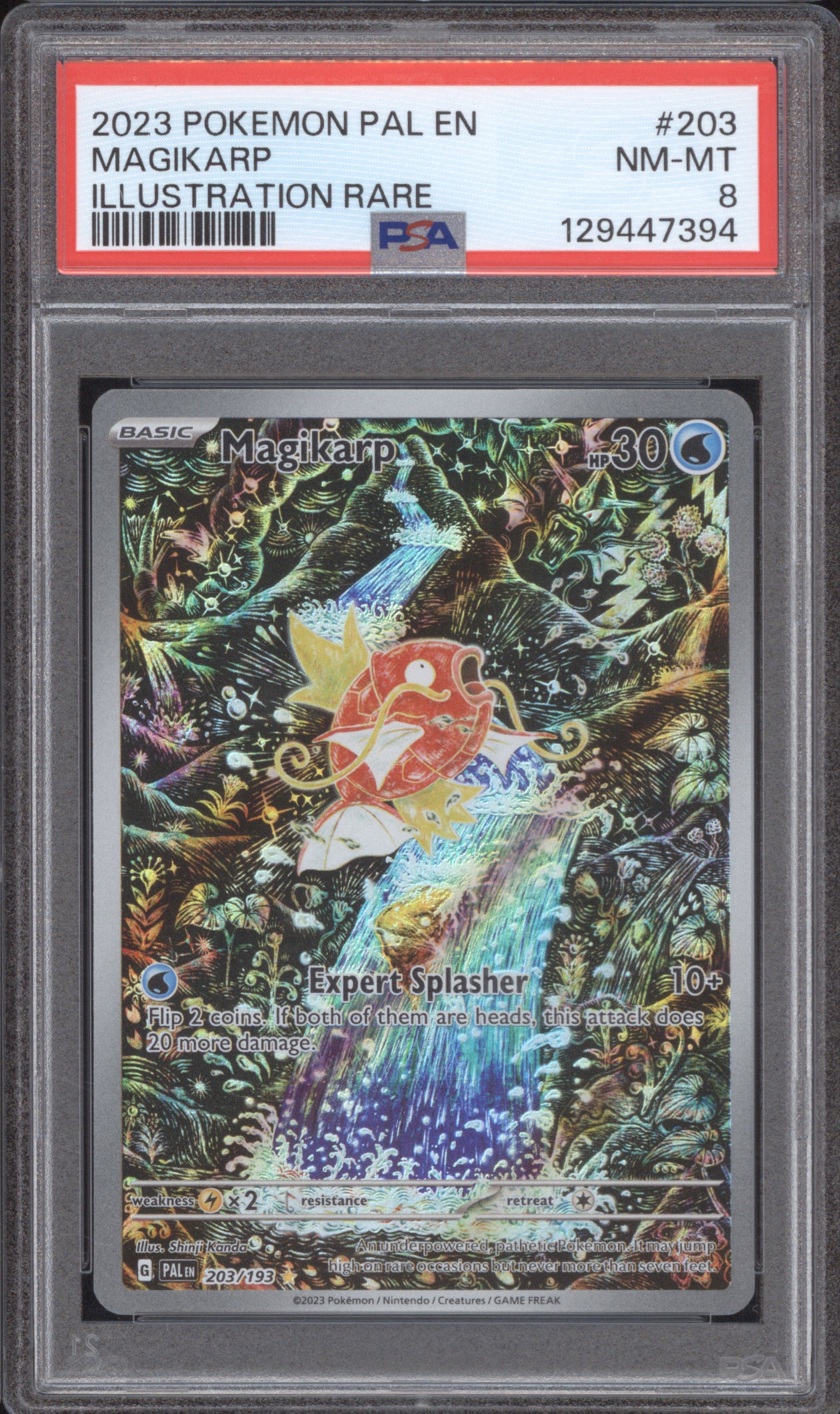 Magikarp 2023 Pokemon Paldea Evolved PAL 203/193 Illustration Rare PSA 8