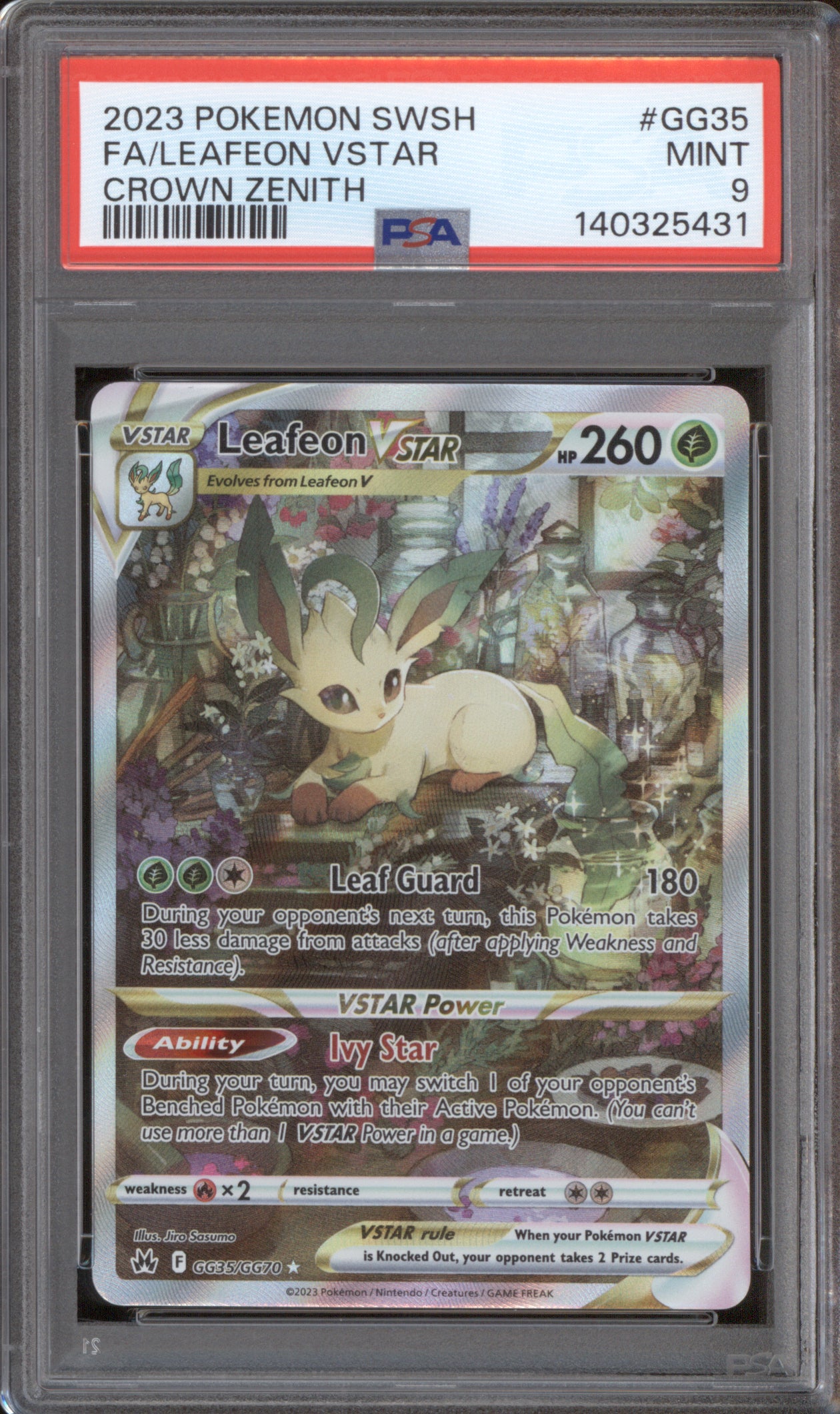 Leafeon VSTAR 2023 Pokemon Crown Zenith GG35/GG70 Full Art PSA 9