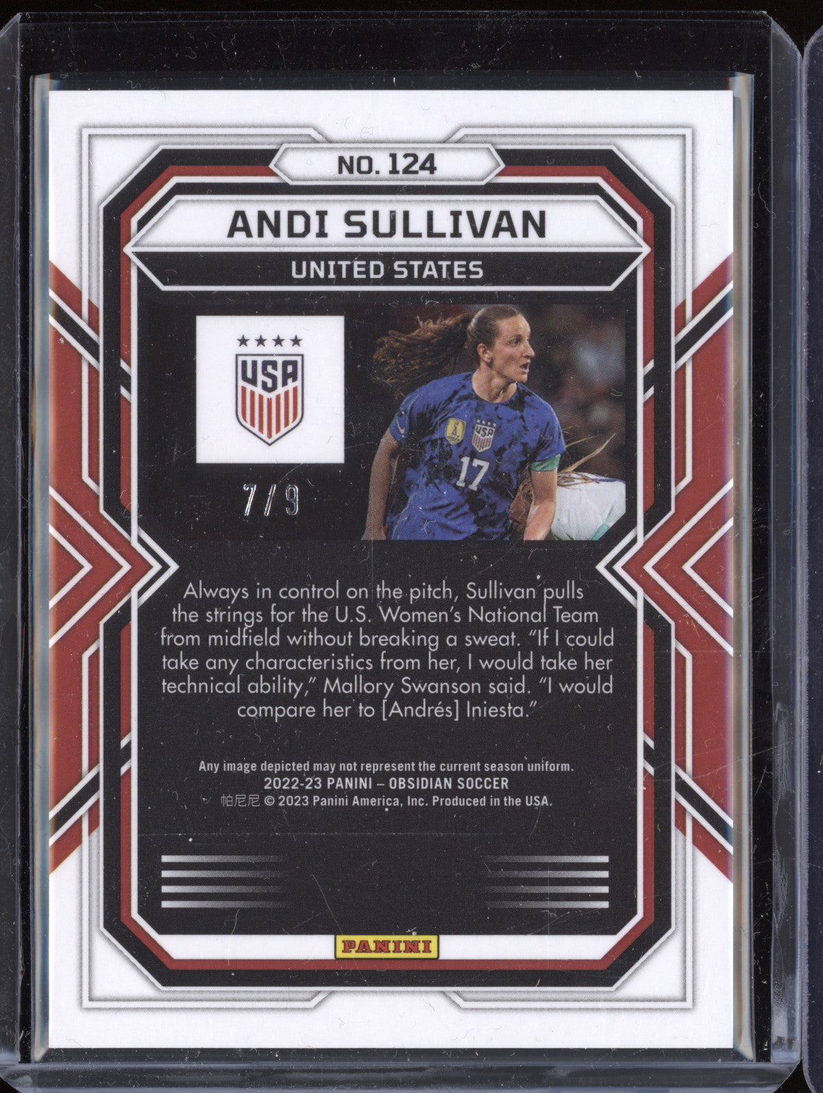 Andi Sullivan 2022-23 Panini Obsidian 124 Contra Electric Etch 7/9
