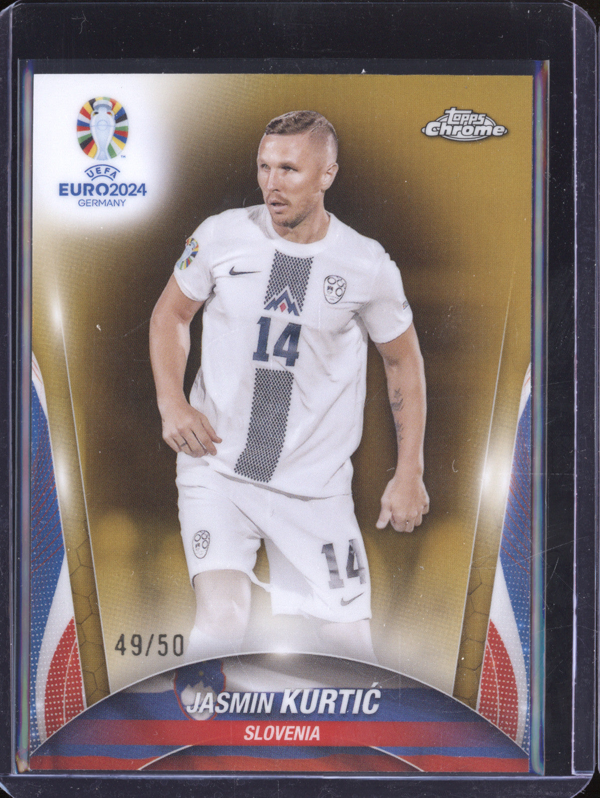 Jasmin Kurtic 2024 Topps Chrome UEFA Euro 137 Gold Refractor 49/50