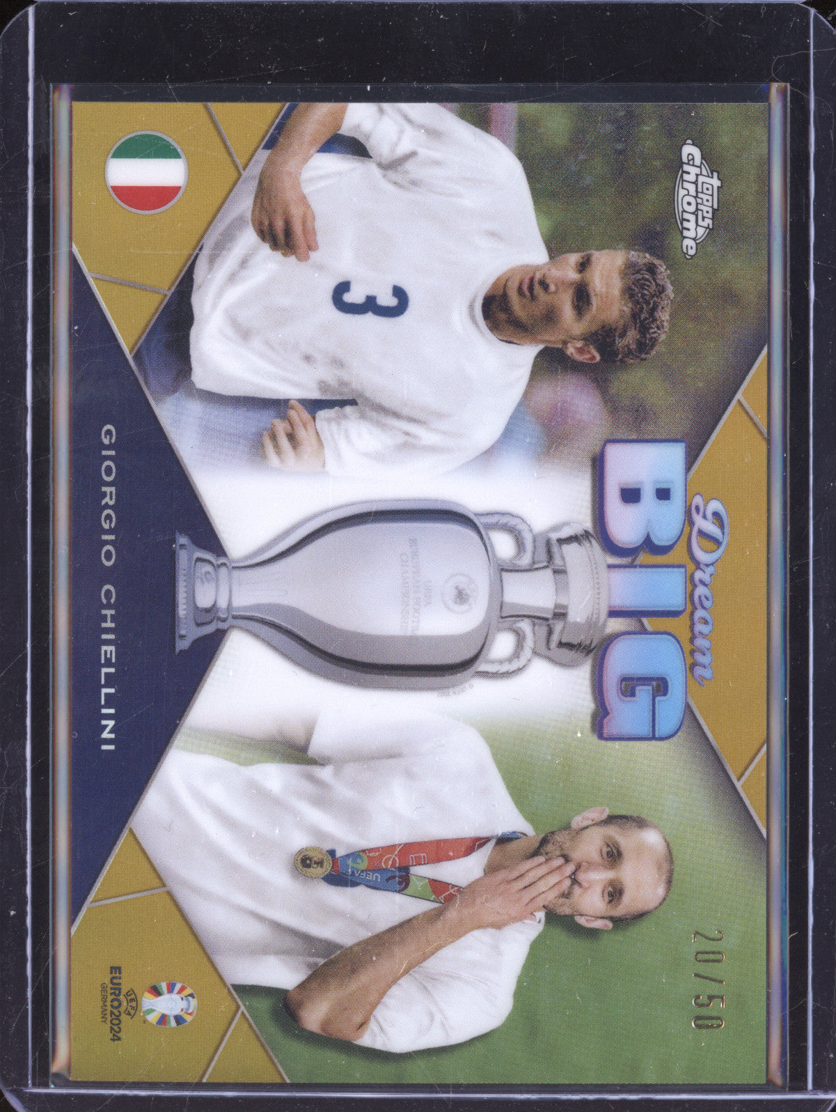 Giorgio Chiellini 2024 Topps Chrome UEFA Euro DB-3 Dream Big Gold 20/50