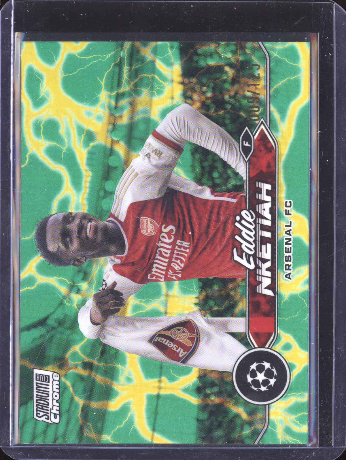 Eddie Nketiah 2023-24 Topps Stadium Club Chrome 2 Green/Yellow Charge 9/125