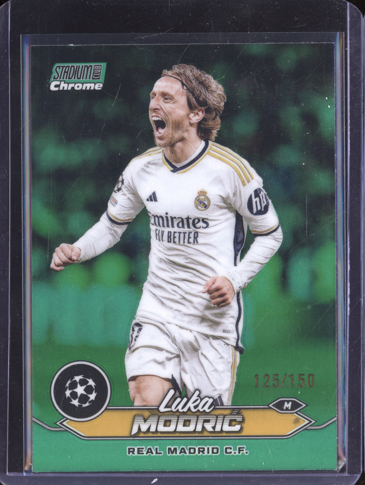 Luka Modric 2023-24 Topps Stadium Club Chrome 90 Green Refractor 125/150
