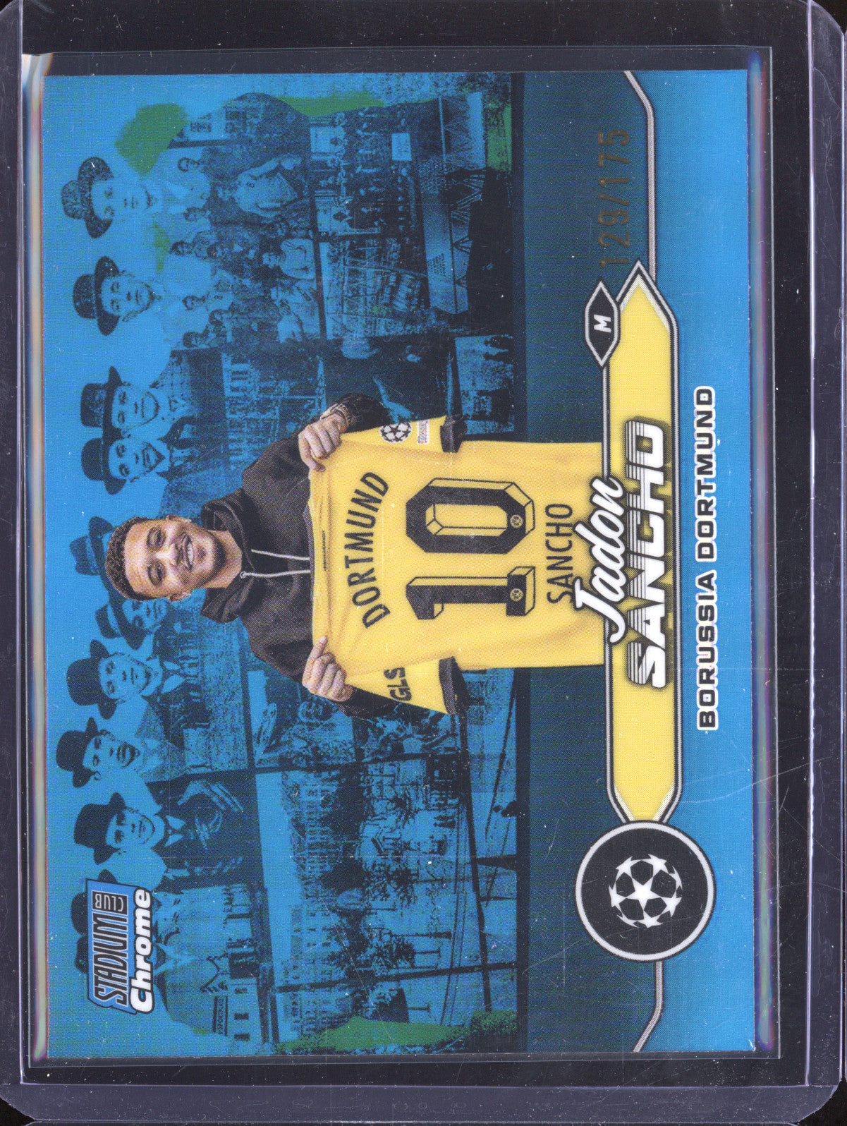 Jadon Sancho 2023-24 Topps Stadium Club Chrome 65 Royal Blue Refractor 129/175