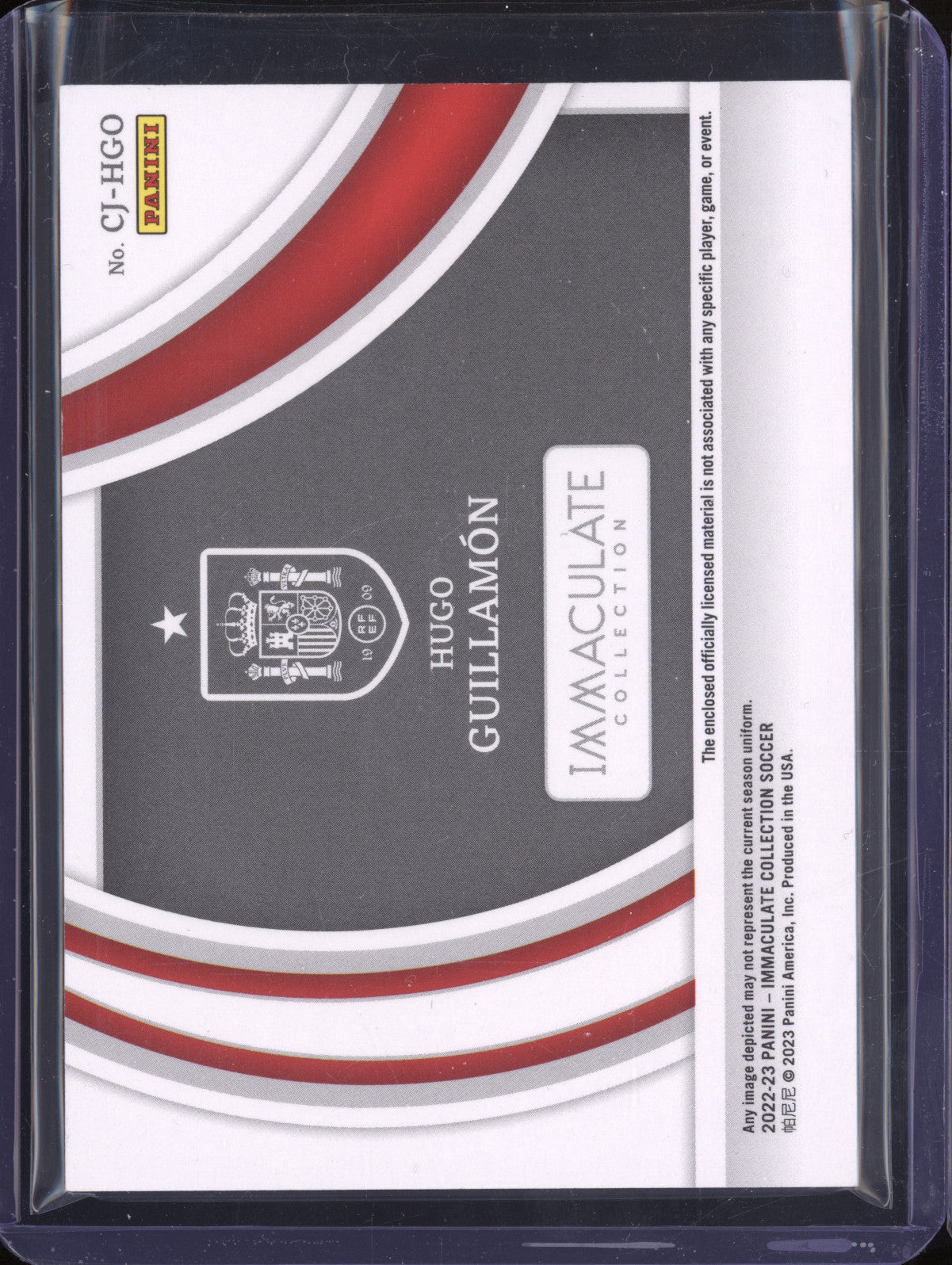 Hugo Guillamon 2022-23 Panini Immaculate CJ-HGO Clearly Immac Jersey Gold 1/5