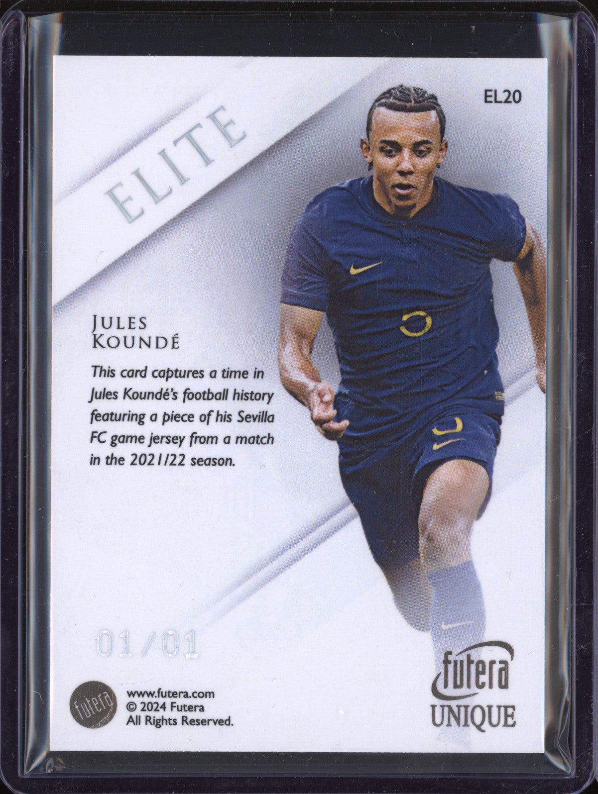 Jules Kounde 2024 Futera Uniue World Football EL20 Elite 1/1 1/1
