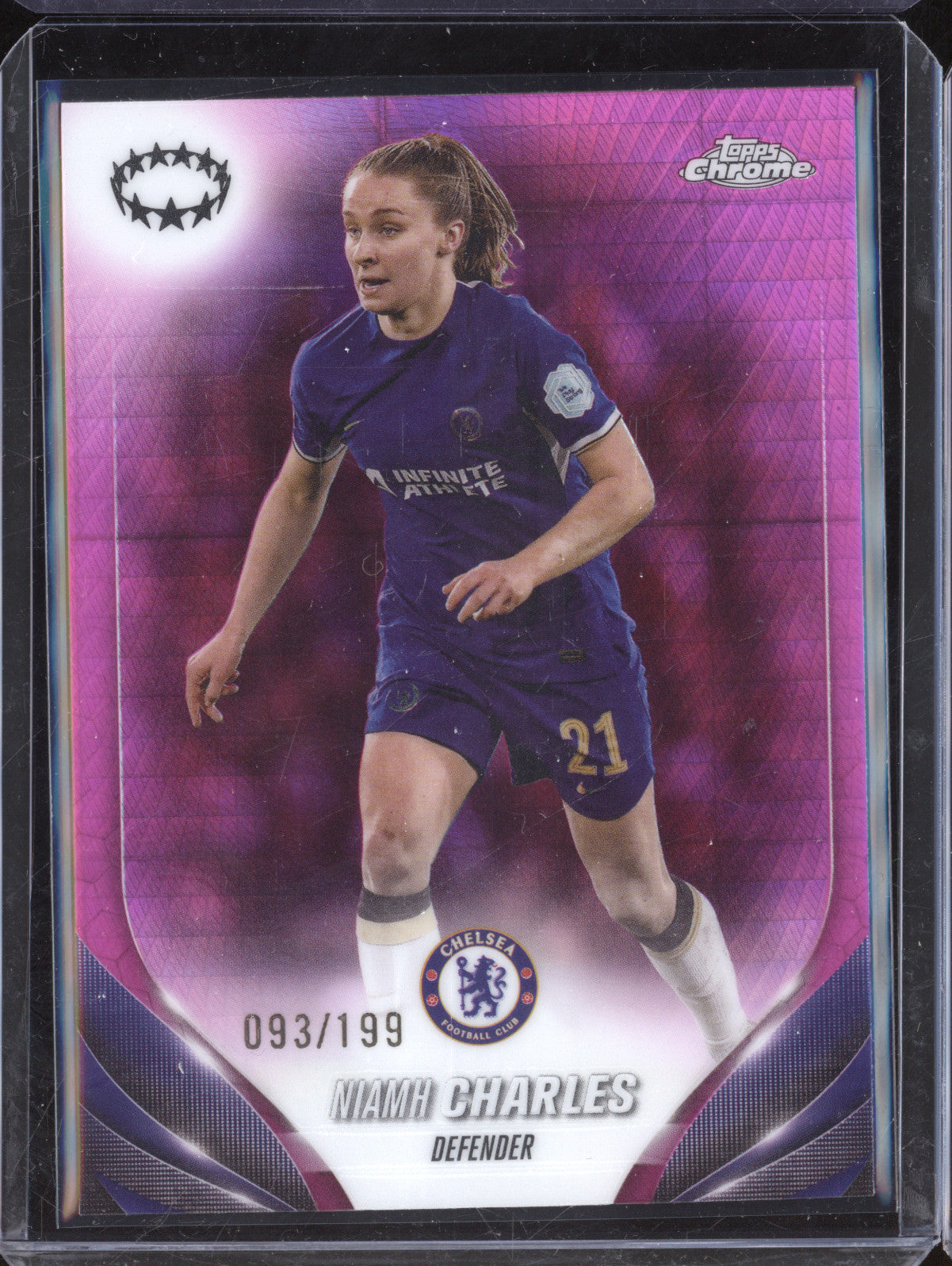 Niamh Charles 2023-24 Topps Chrome UWCL 17 Pink Prism 93/199