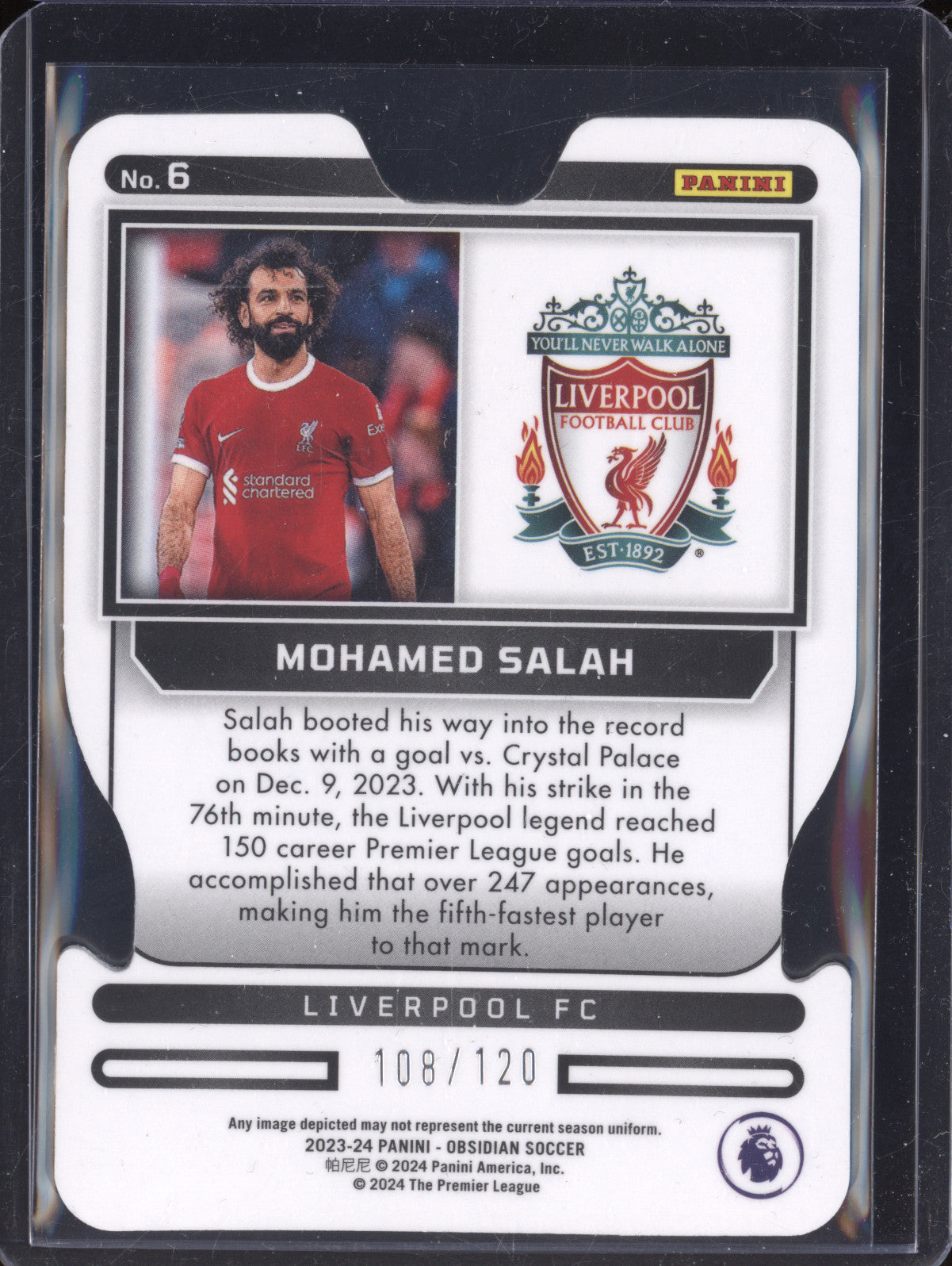 Mohamed Salah 2023-24 Panini Obsidian 6 Supernova 108/120
