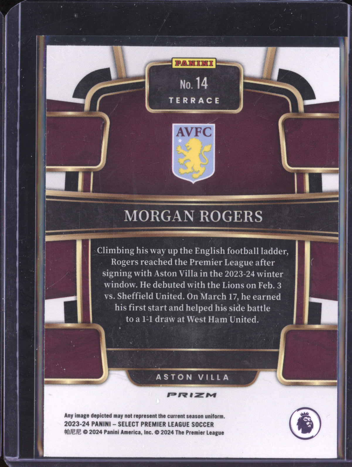 Morgan Rogers 2023-24 Panini Select Premier League 14 Red RC