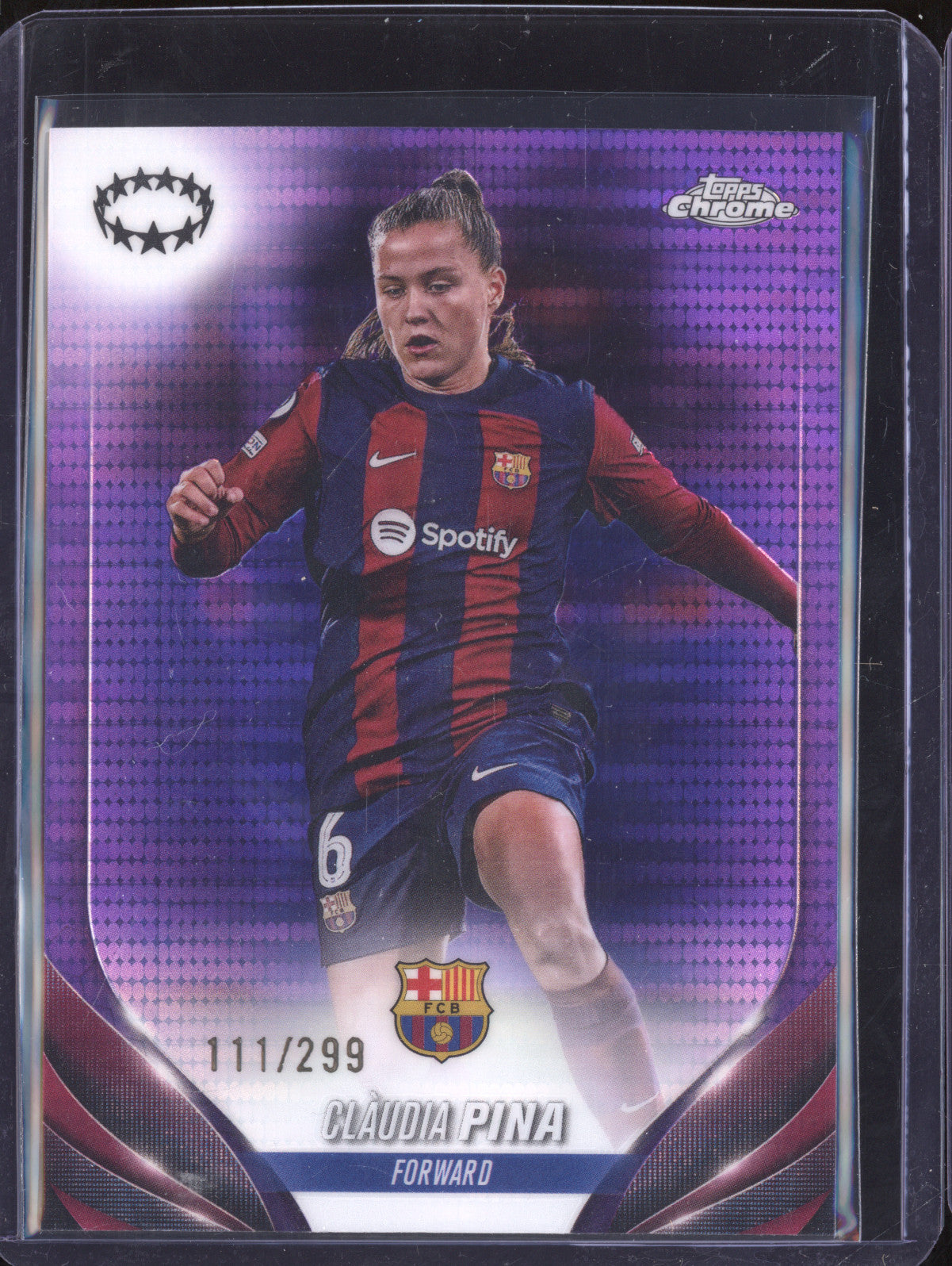 Claudia Pina 2023-24 Topps Chrome UWCL 46 Purple Pulsar 111/299