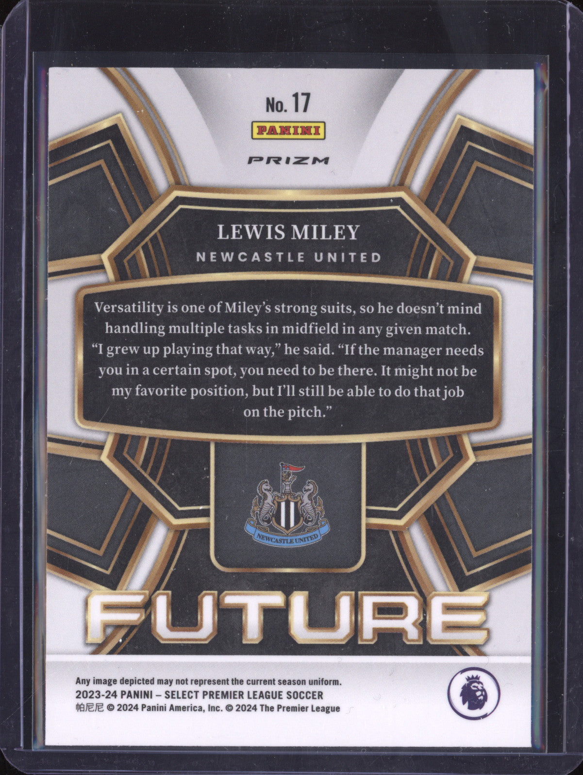Lewis Miley 2023-24 Panini Select Premier League 17 Future Silver RC