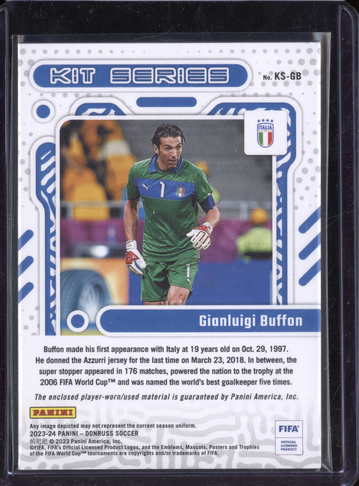 Gianluigi Buffon 2023-24 Panini Donruss KS-GB Kit Series Jersey