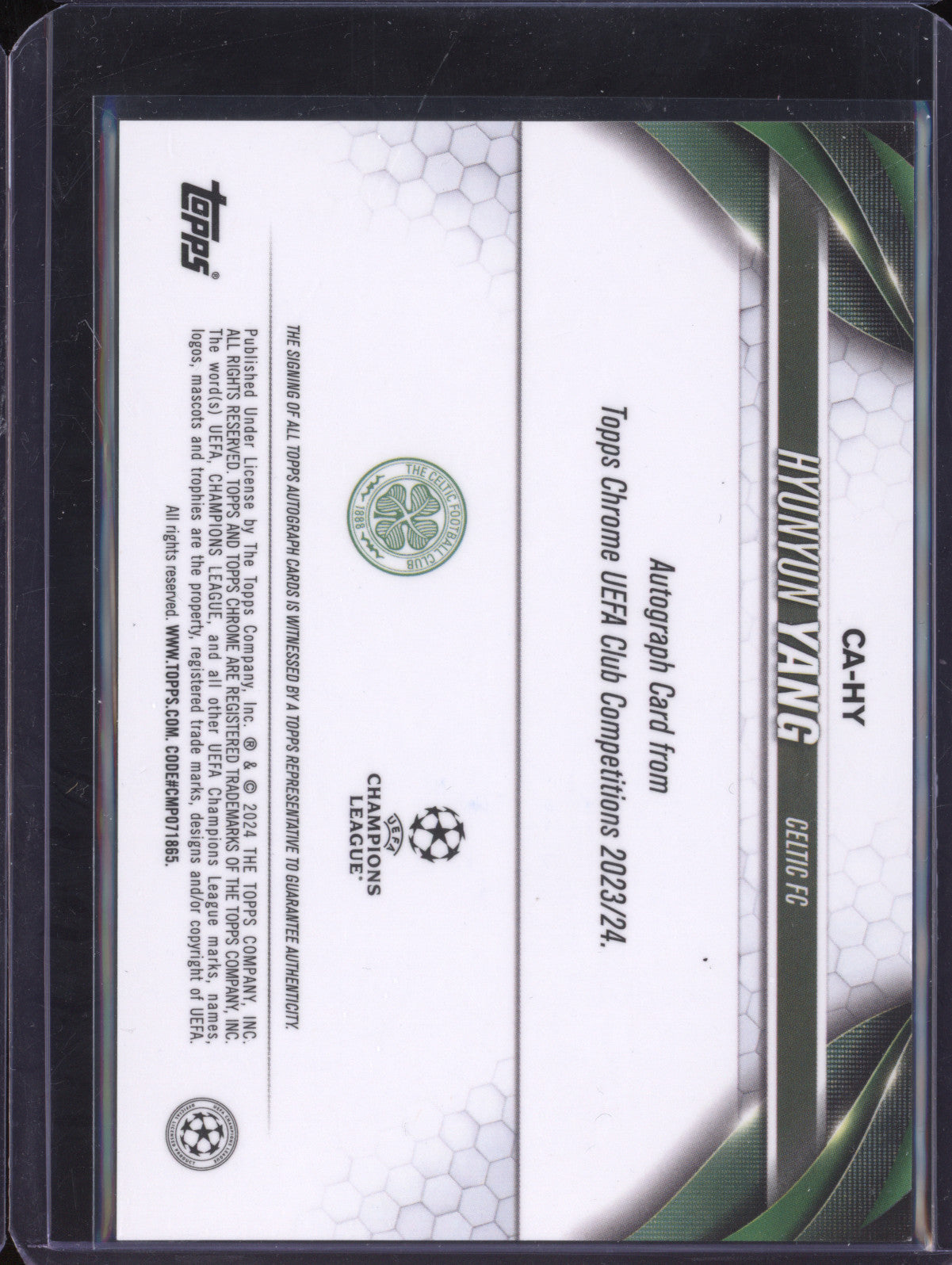 Hyunyun Yang 2023-24 Topps Chrome UCC CA-HY Refractor Autograph RC