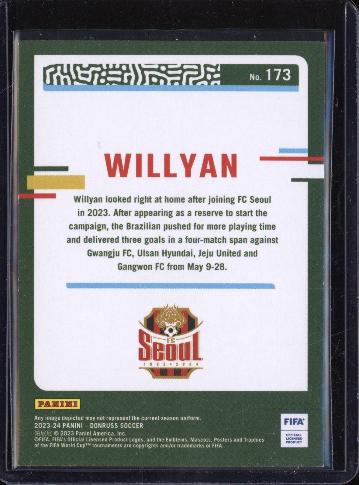 Willyan 2023-24 Panini Donruss 173 Teal 197/199