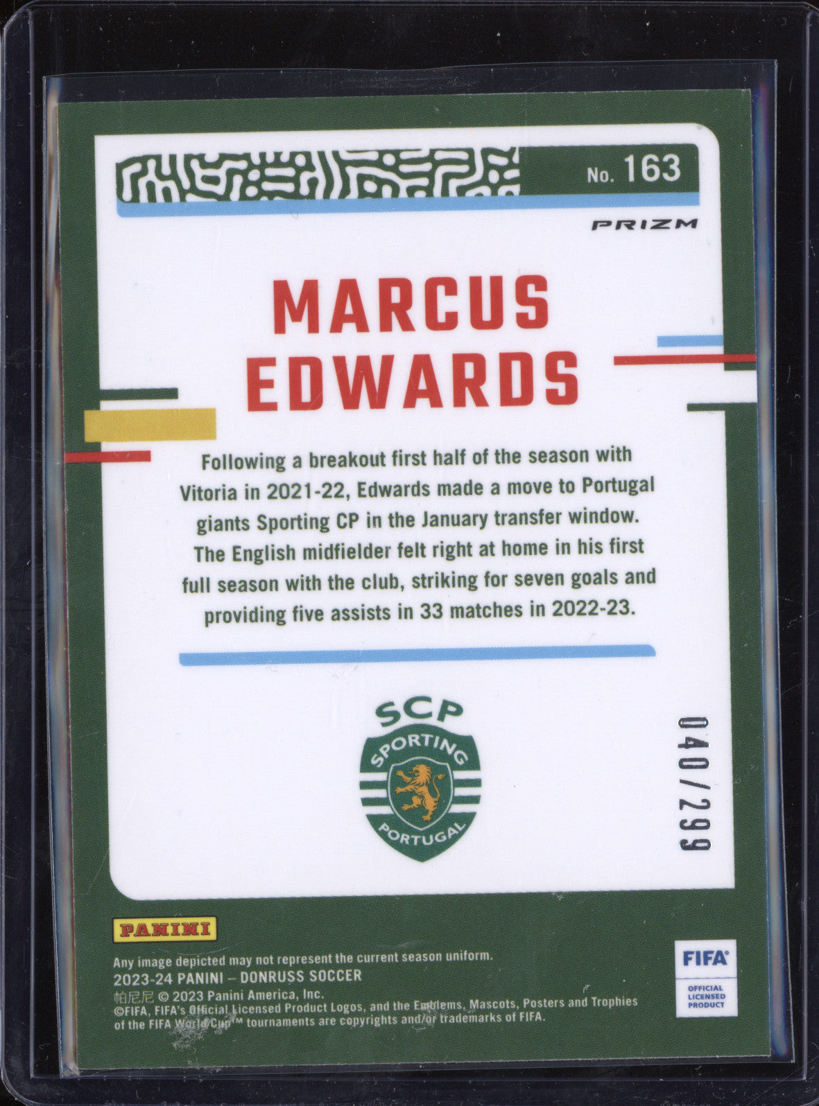 Marcus Edwards 2023-24 Panini Donruss 163 Optic Red 40/299