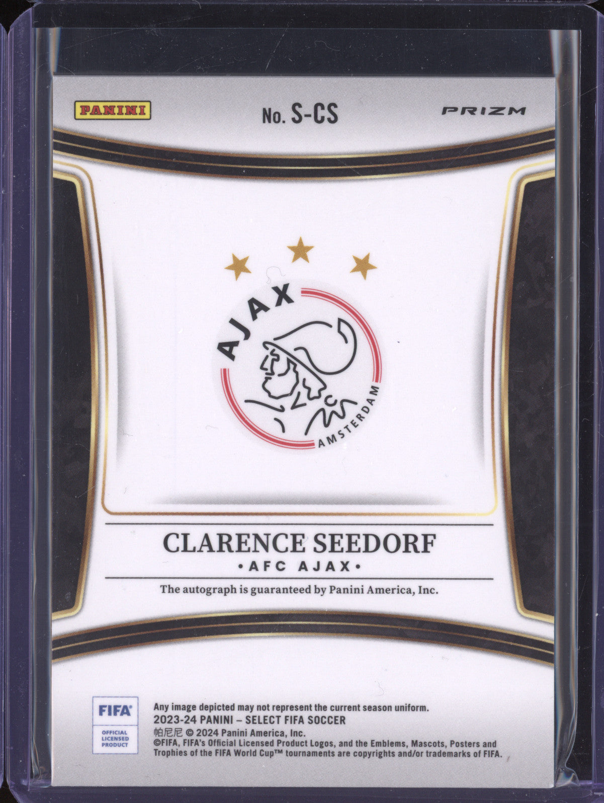 Clarence Seedorf 2023-24 Panini Select FIFA S-CS Signatures Red