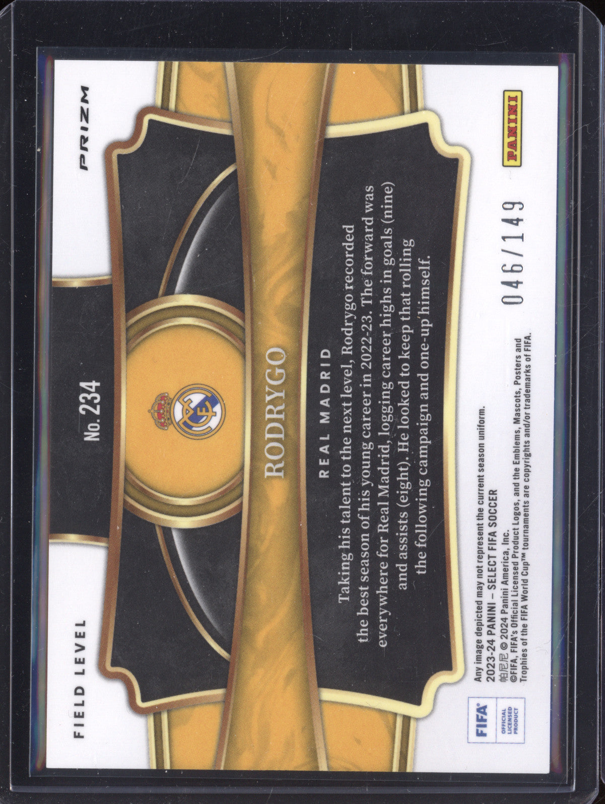 Rodrygo 2023-24 Panini Select FIFA 234 Red Wave Field Level 46/149