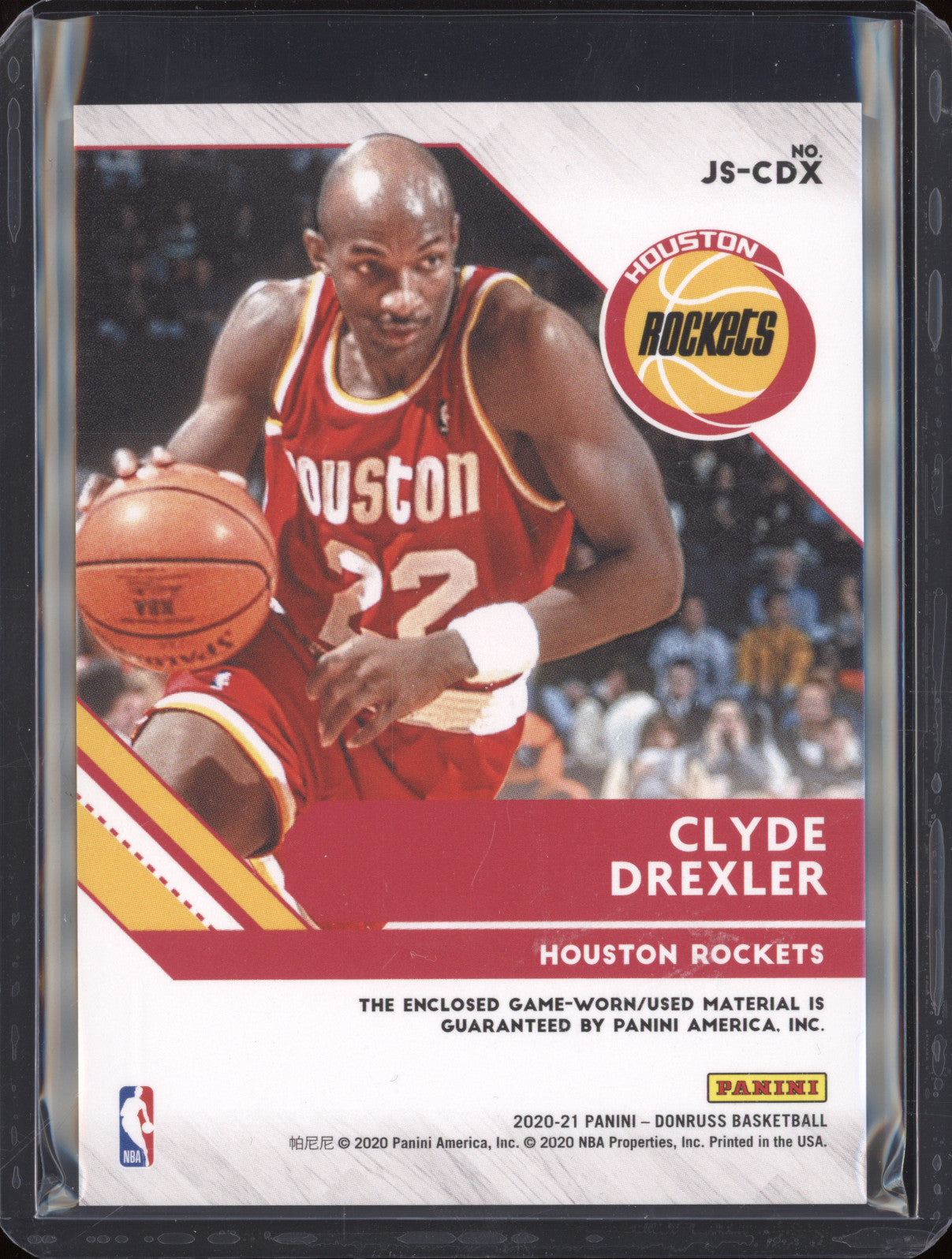 2020-21 Donruss Jersey Series JS-CDX Clyde Drexler Game Worn Patch