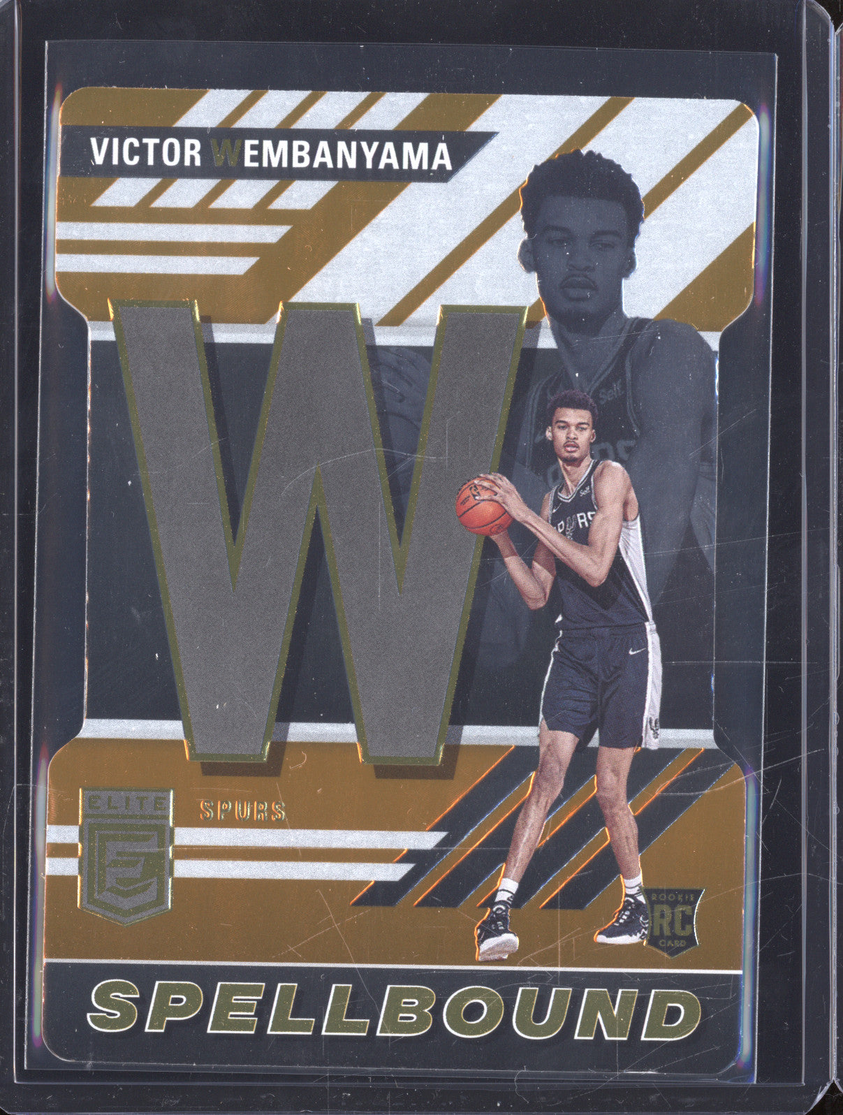2023-24 Donruss Elite 1 Victor Wembanyama Orange Spellbound Die Cut RC