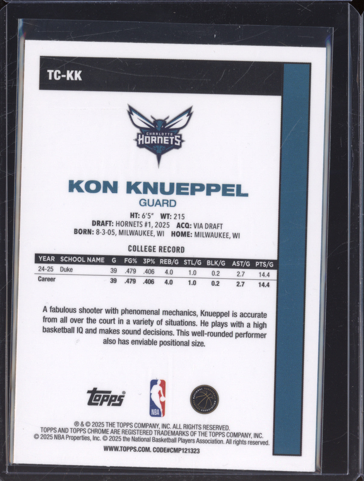 2025 Topps 1980-81 Topps Chrome TC-KK Kon Knueppel Rookie RC