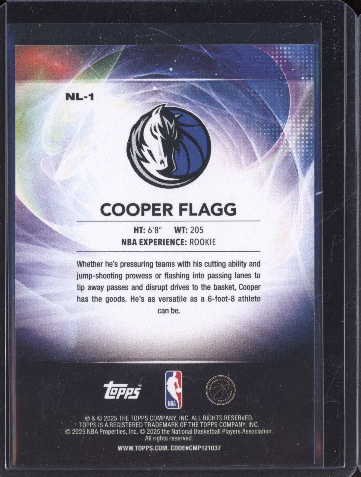 2025 Topps NL-1 Cooper Flagg No Limit Rainbow Foilboard Rookie RC