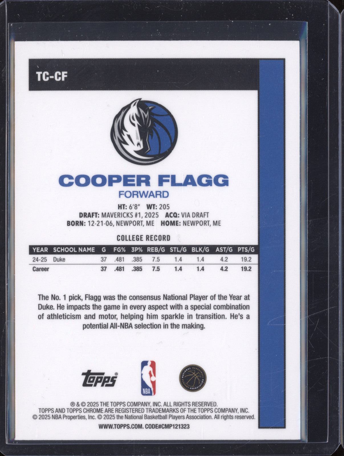 2025 Topps 1980-81 Topps Chrome TC-CF Cooper Flagg Rookie RC