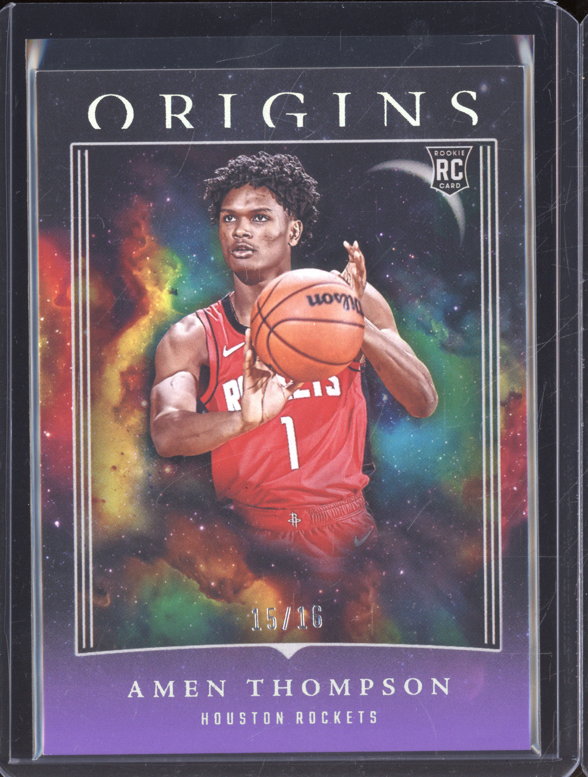 2023-24 Panini Origins 99 Amen Thompson Purple FOTL 15/16 RC