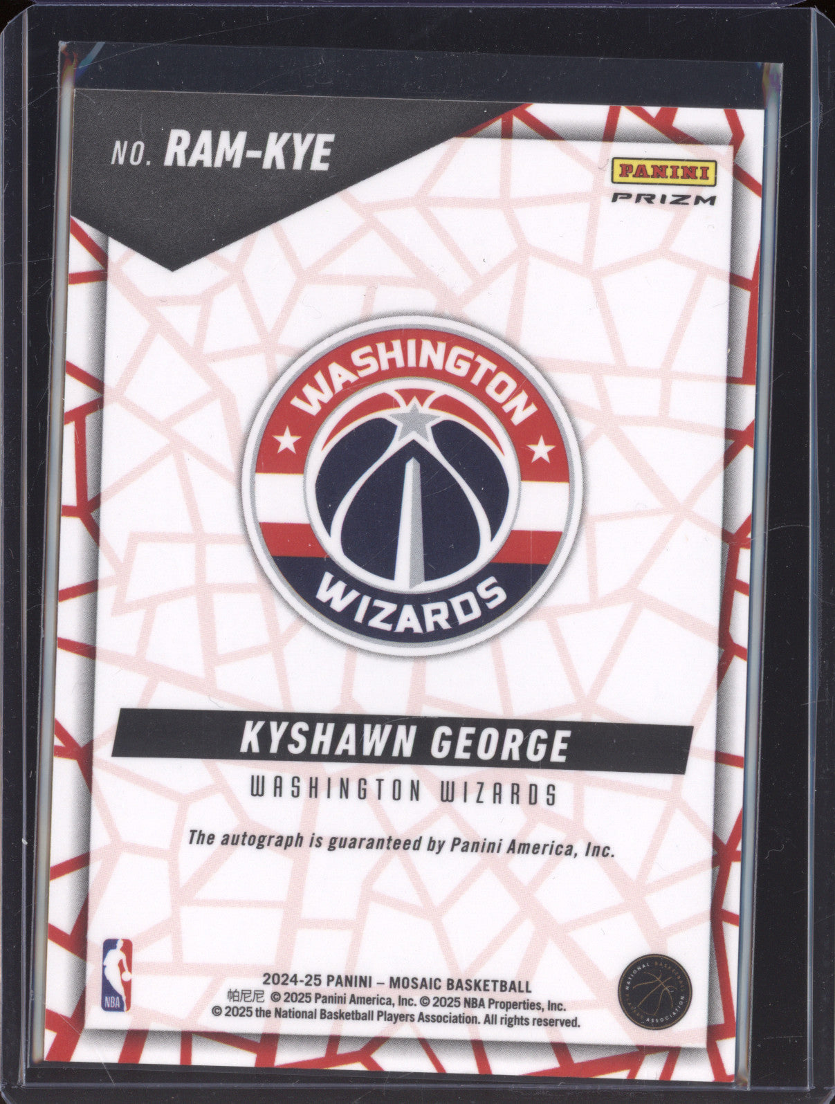 2024-25 Panini Mosaic RAM-KYE Kyshawn George Rookie Autographs RC