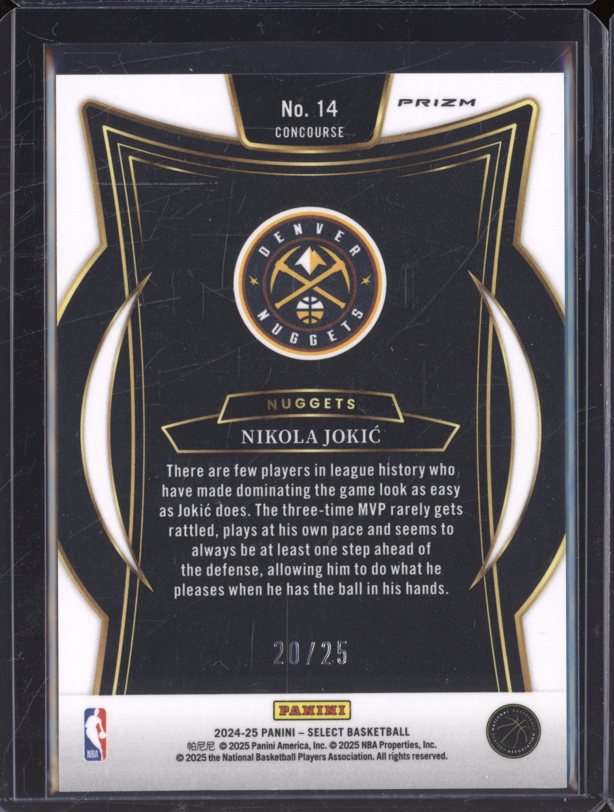 2024-25 Panini Select 14 Nikola Jokic Concourse Tye-Dye 20/25
