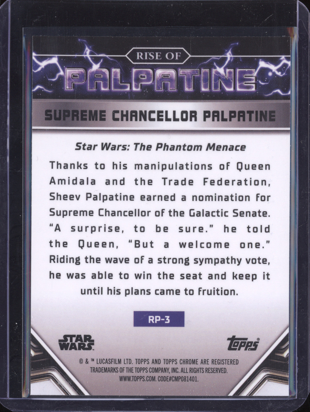 The New Supreme Chancellor 2024 Topps Star Wars Chrome The Rise of Palpatine