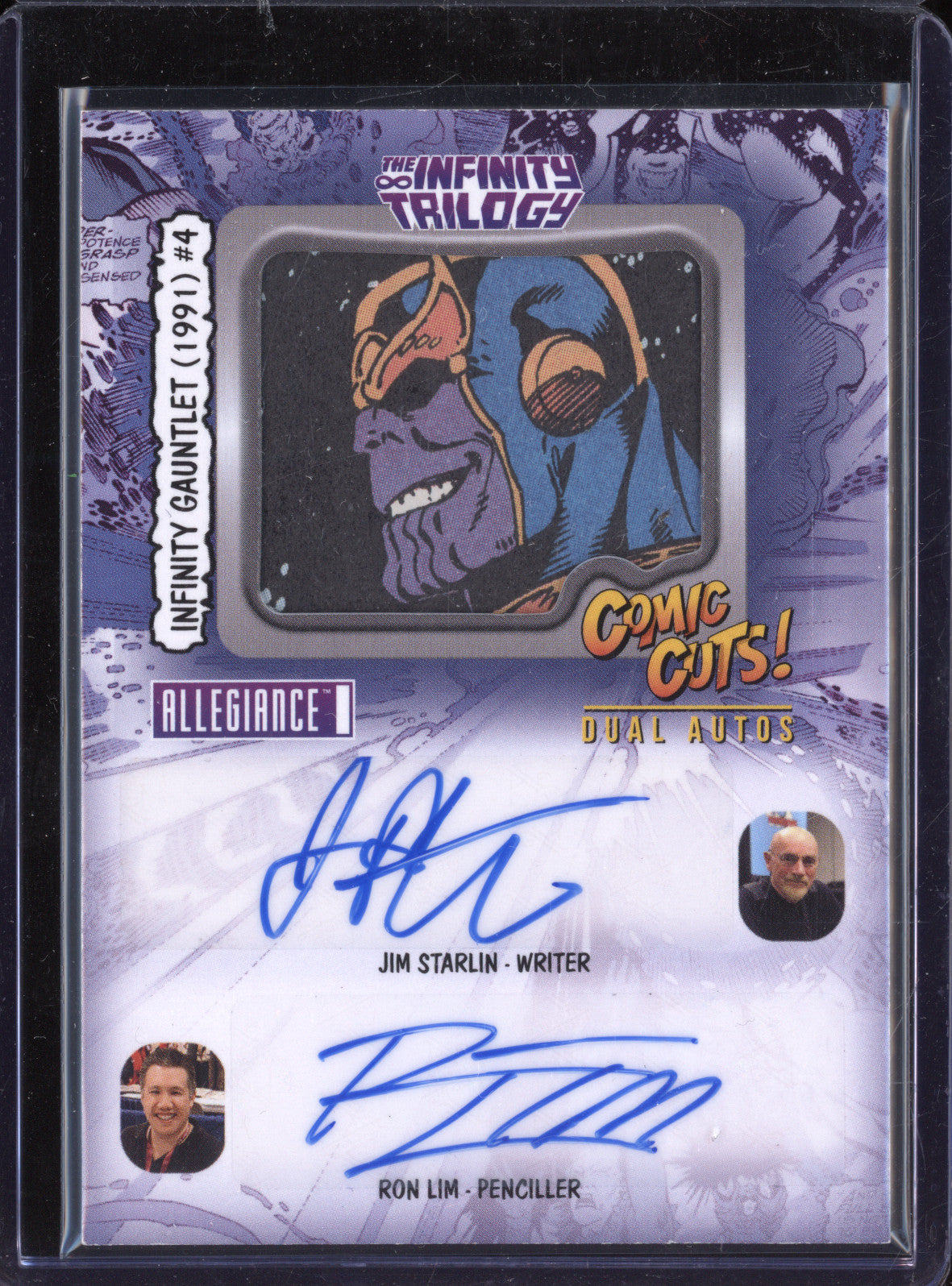 Starlin Lim 0 UD Allegiance Infinity Trilogy CCDA-SL1 Comic Cuts Dual Auto 1/10