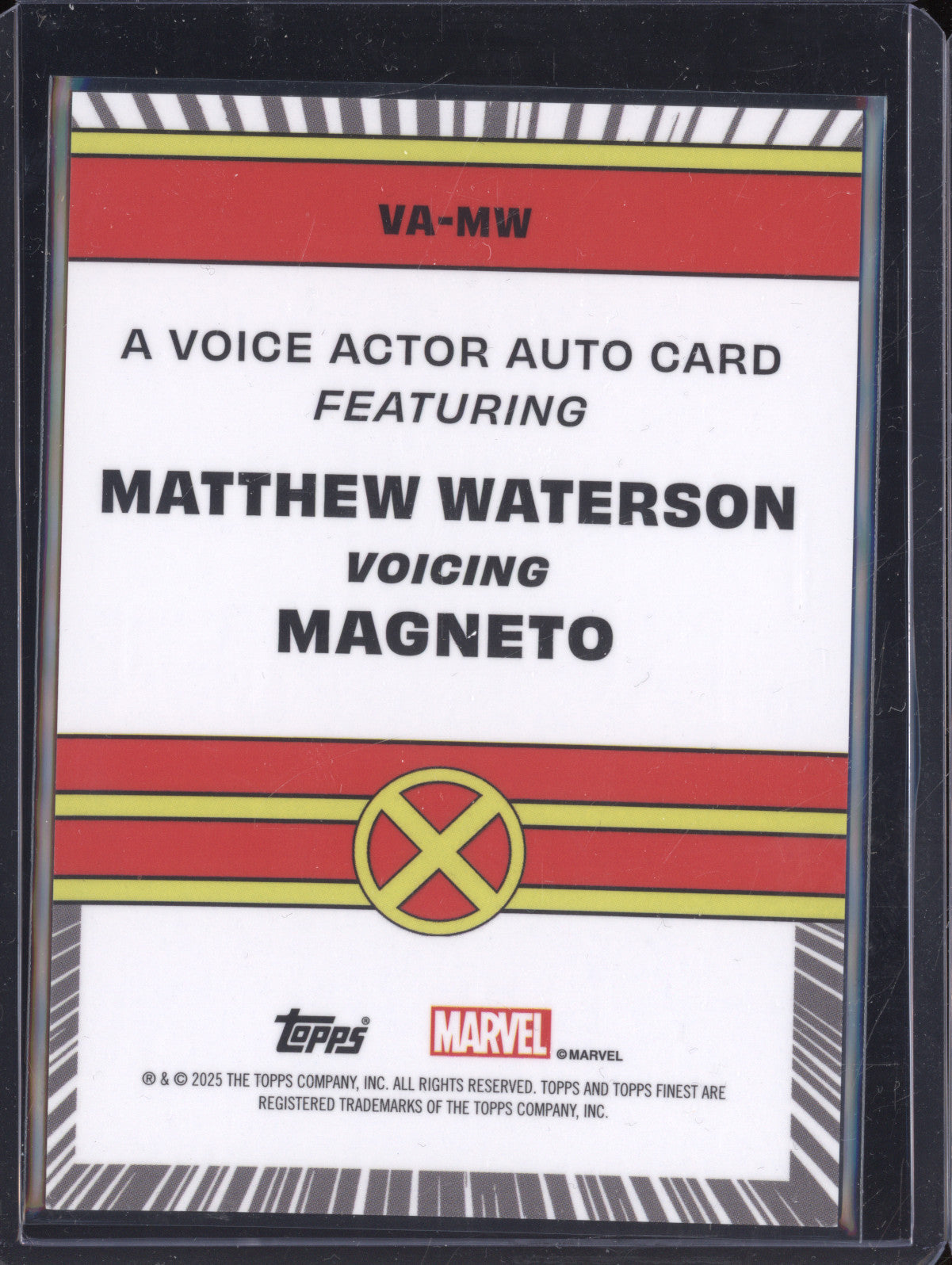 Magneto 2025 Topps Finest X-Men 97 VA-MW Voice Actor Auto