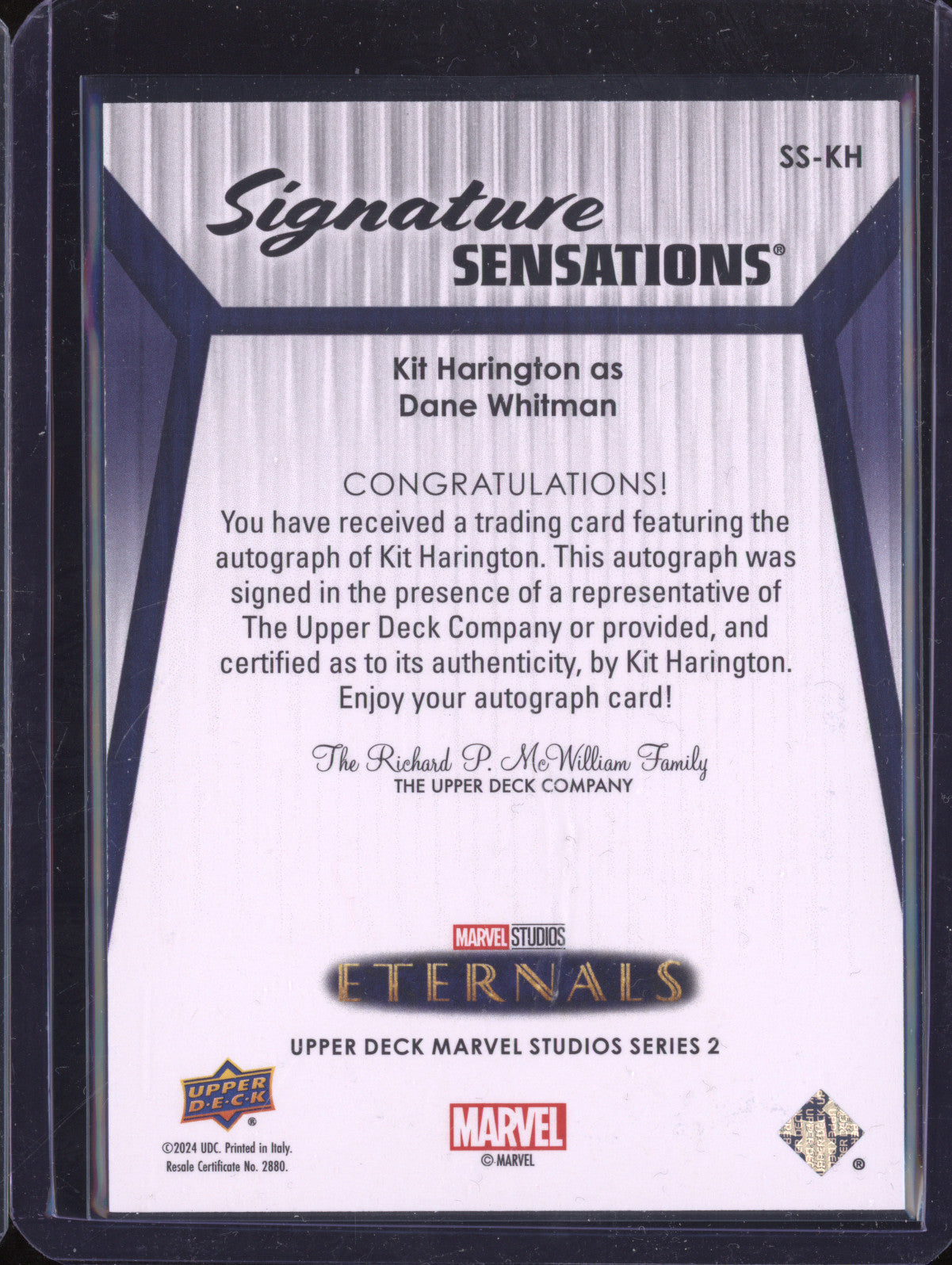 Kit Harrington 2024 Upper Deck Marvel Studios Series 2 SS-KH Sig Sensations