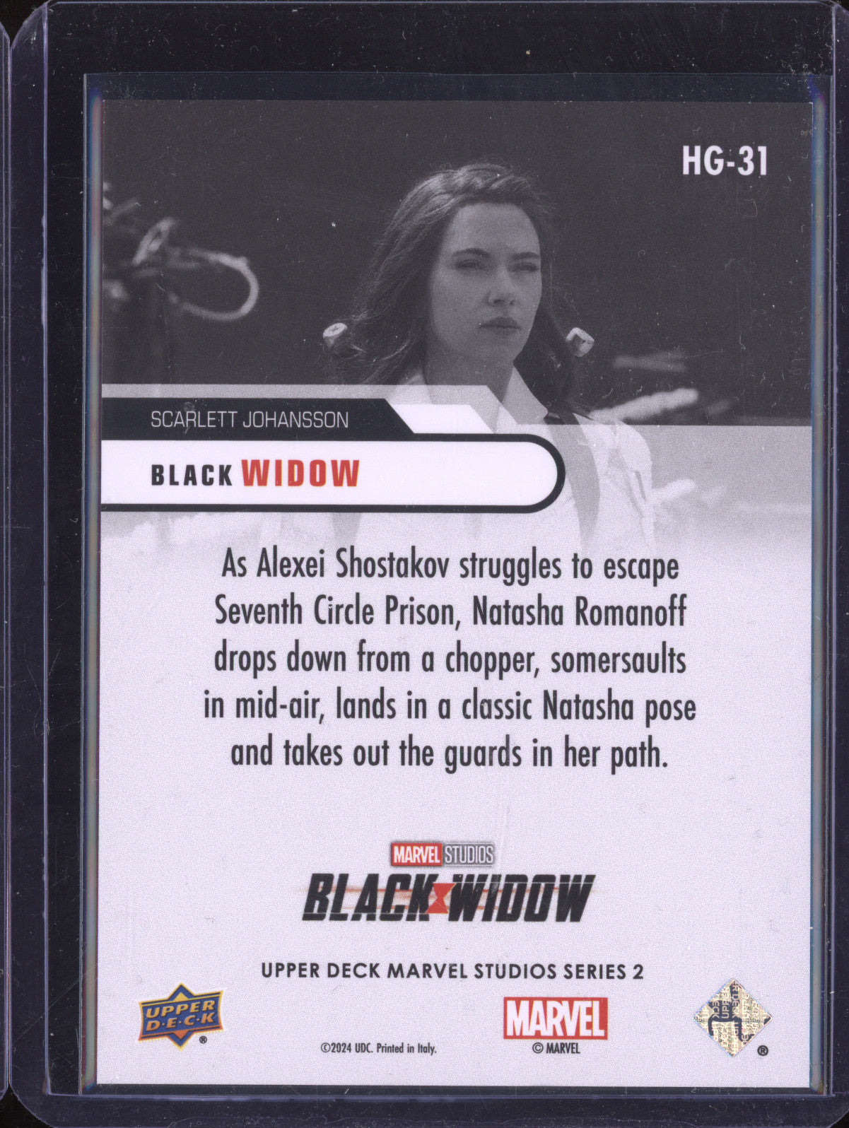 Black Widow 2024 Upper Deck Marvel Studios Series 2 HG-31 HoloGrFX Orange 42/50