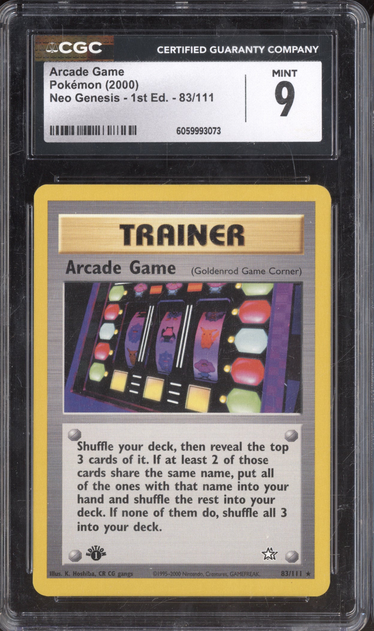2000 Pokemon Neo Genesis 83 Arcade Game 1st Edition CGC 9